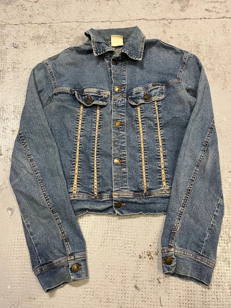 Vintage 2000s Plein Sud Blue Denim Contrast Stitch Denim Jacket Size M / US 6-8 / IT 42-44 - 4 Thumbnail
