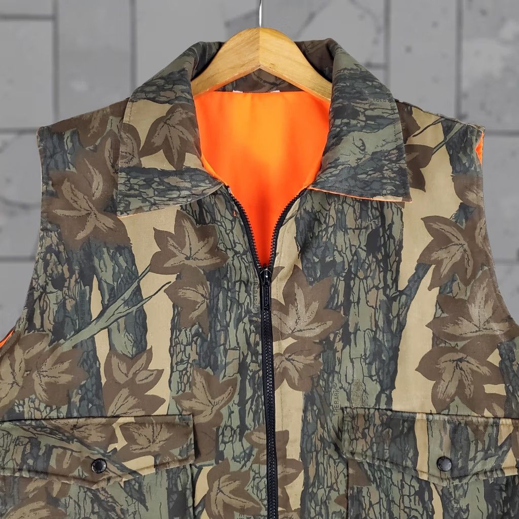 Vintage VINTAGE Winchester Men's Reversible Vest XL Trebark Camouflage Orange Conceal Full Zip Insulated Hunting Size US XL / EU 56 / 4 - 1 Thumbnail
