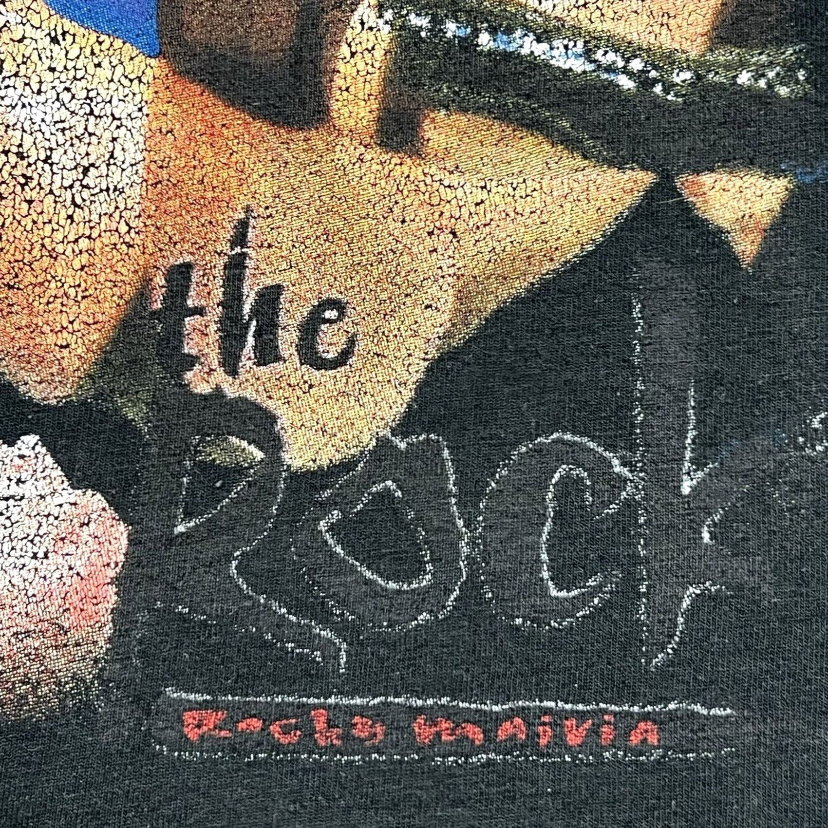 Jerzees VINTAGE WWF The Rock Shirt Adult XL 90s 1999 Wrestling Black Short Sleeve Flaw Size US XL / EU 56 / 4 - 4 Thumbnail