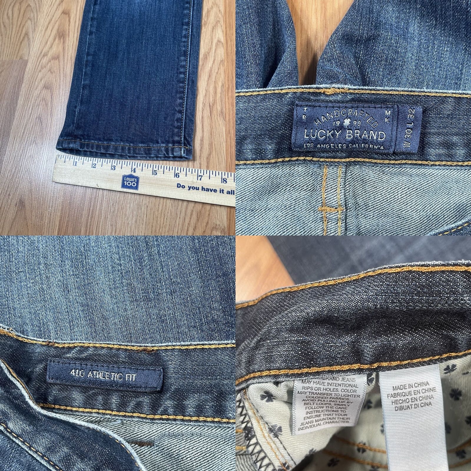 Lucky Brand Lucky Brand Jeans Mens 30Wx32L 410 Athletic Fit Stretch Dark Blue Denim Pants Size US 30 / EU 46 - 8 Thumbnail