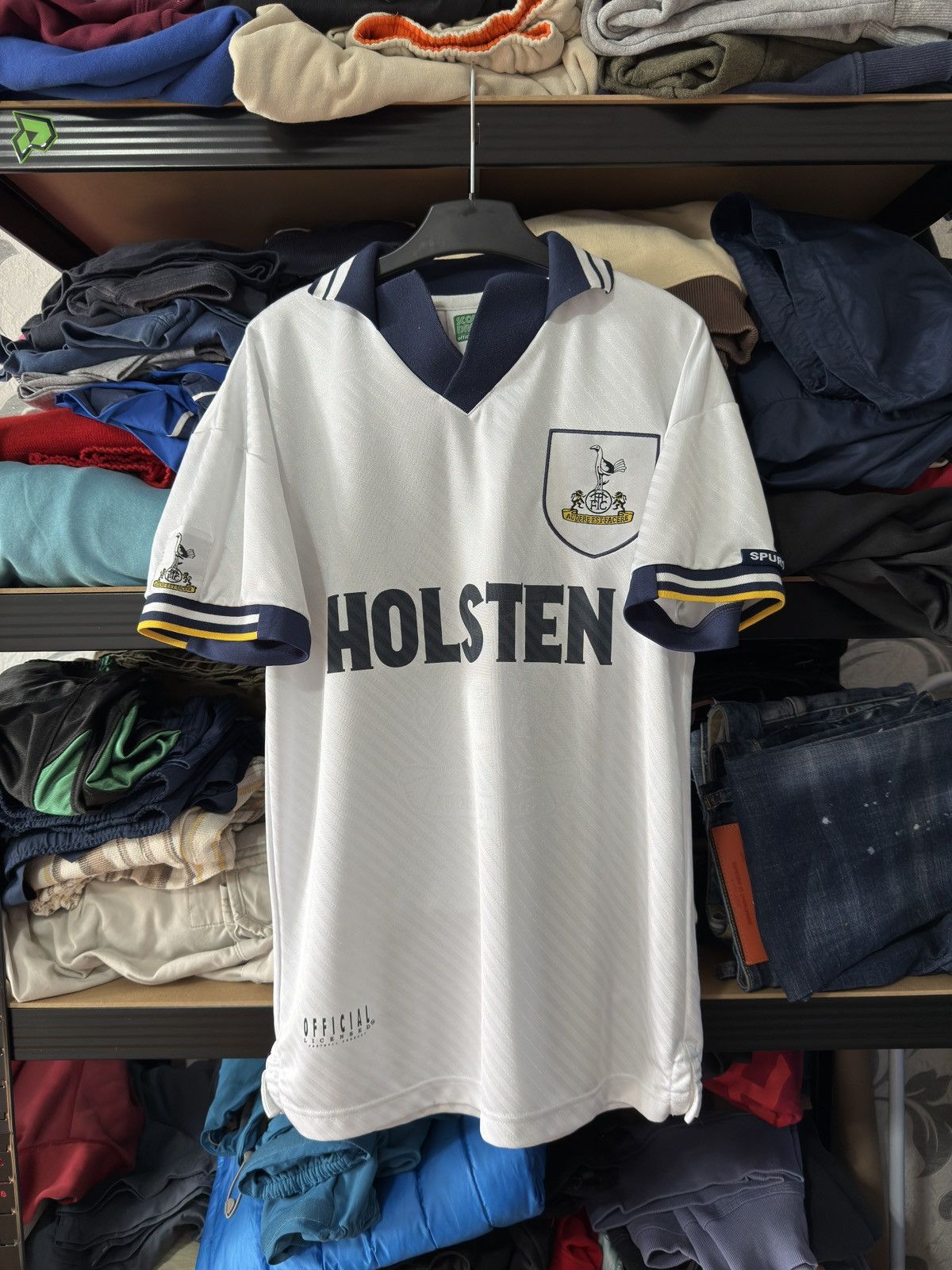 Vintage Score Draw Tottenham Hotspur 1993-95 Home Football Shirt Size US S / EU 44-46 / 1 - 1 Thumbnail