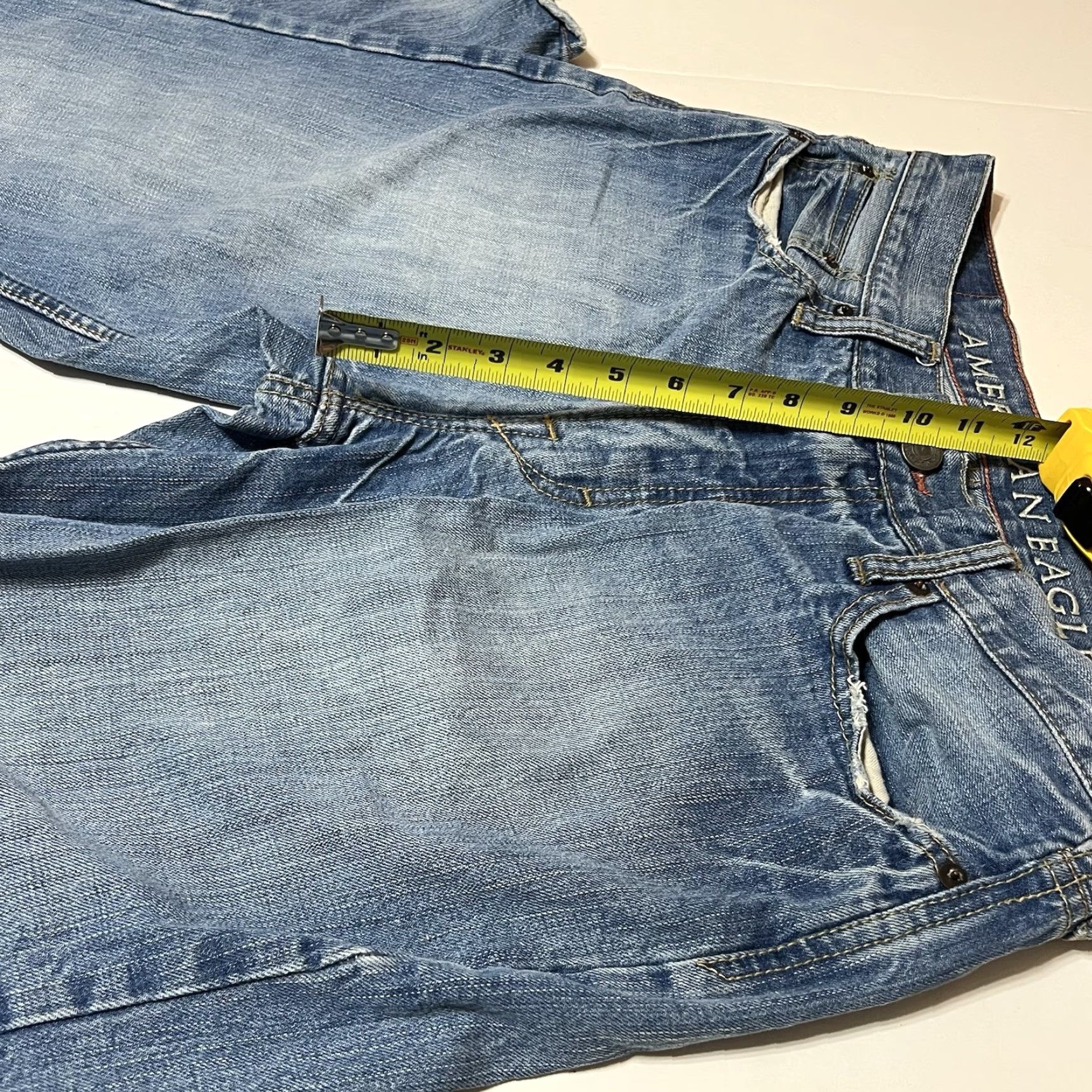 American Eagle Outfitters American Eagle Jeans Boot Cut Blue Denim Distressed 34 Mens Size US 34 / EU 50 - 4 Thumbnail
