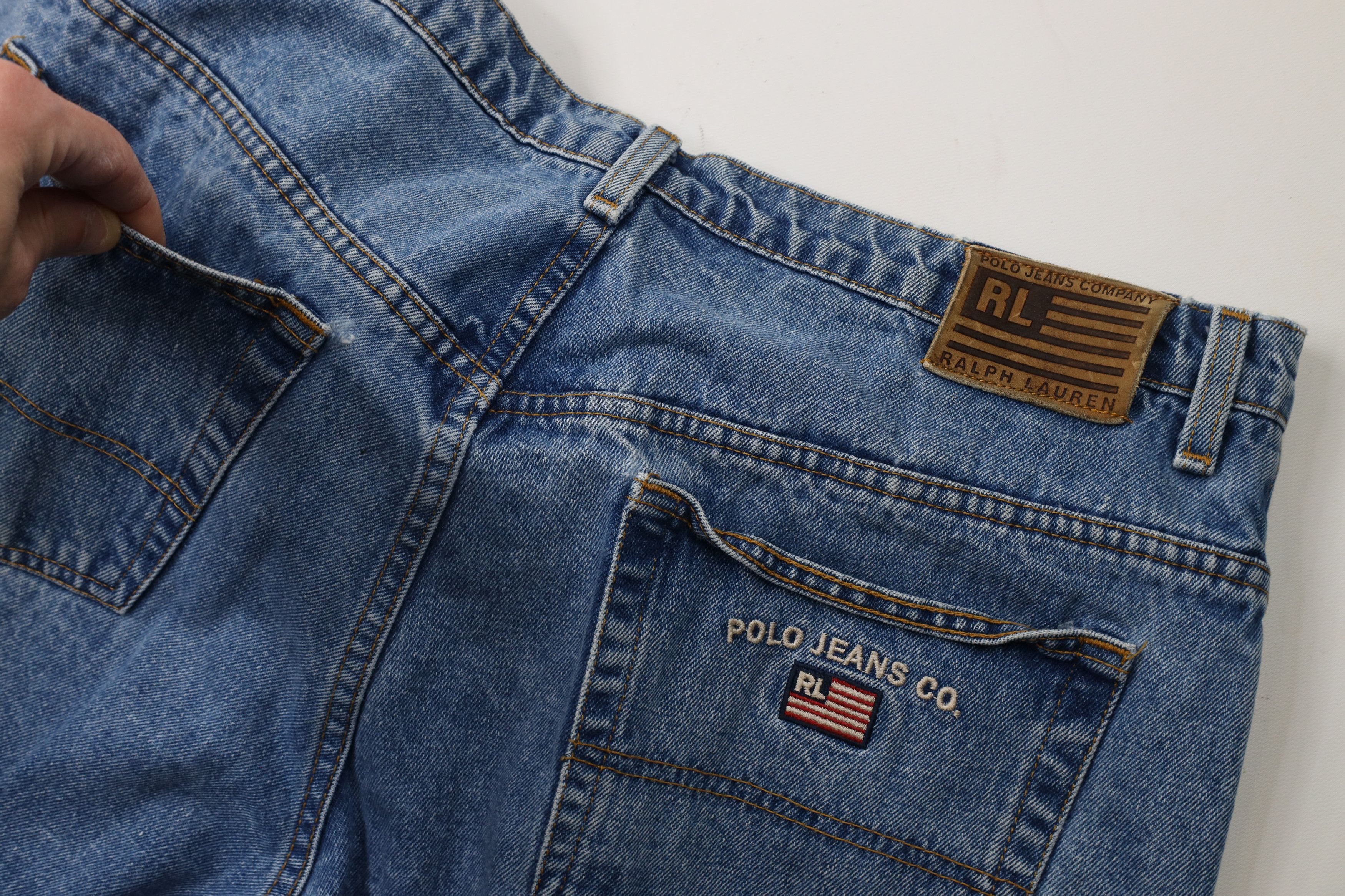 Ralph Lauren × Vintage Vintage 90s Ralph Lauren Out Relaxed Fit Denim Jeans Blue Size US 38 / EU 54 - 12 Thumbnail