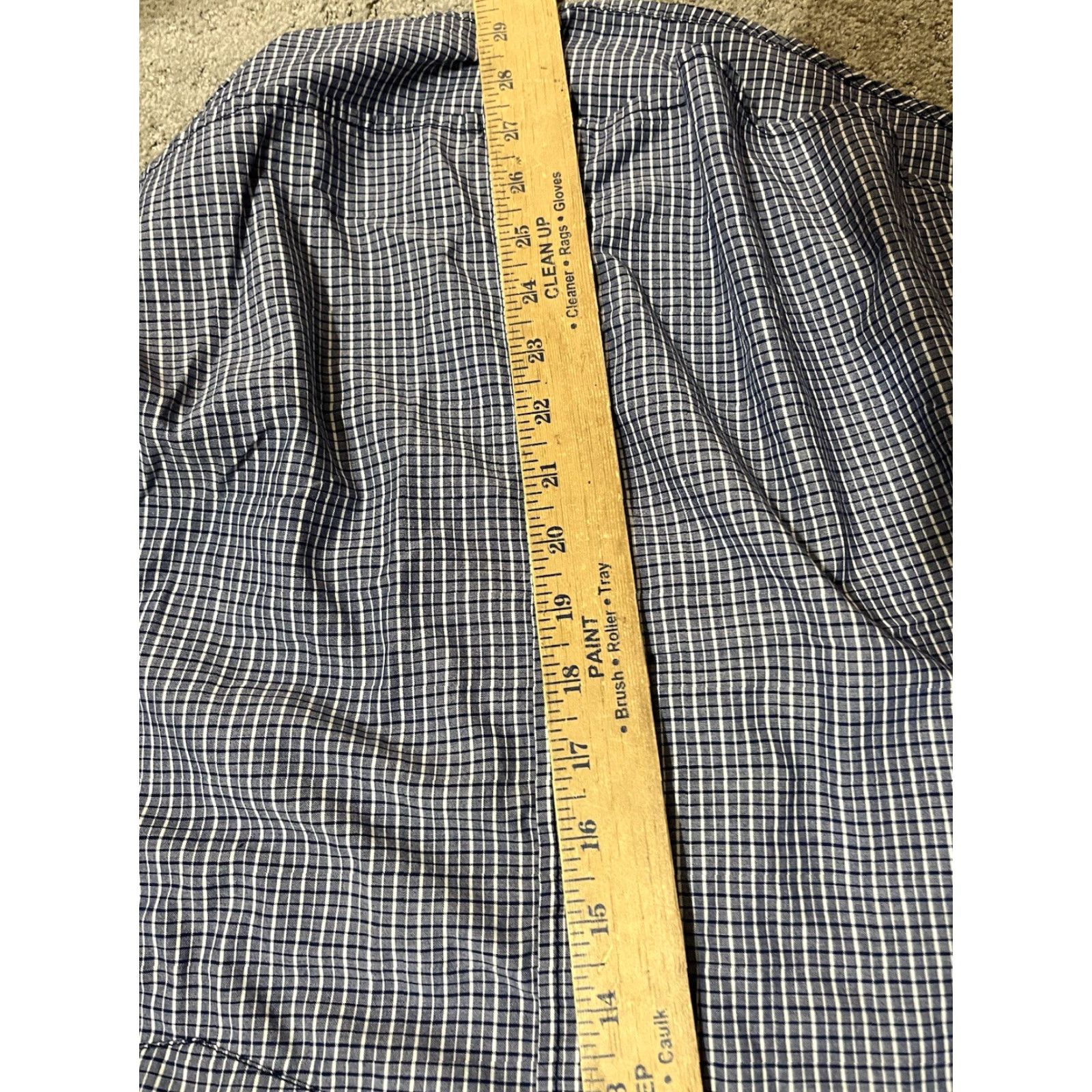 Lee VINTAGE Lee Mens Shirt Western Button-Up Tops Sawtooth Front Pocket Plaid Blue Cotton Twill 2XL Size US XXL / EU 58 / 5 - 6 Thumbnail