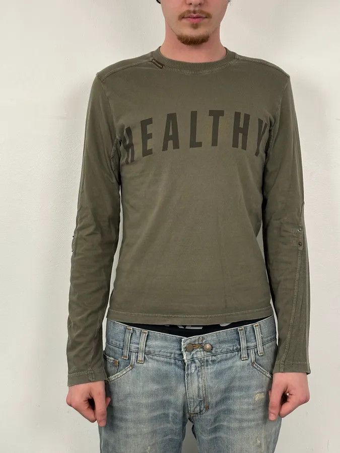 Dolce & Gabbana SS2003 Dolce & Gabbana Khaki Logo Longsleeve Size US M / EU 48-50 / 2 - 2 Thumbnail