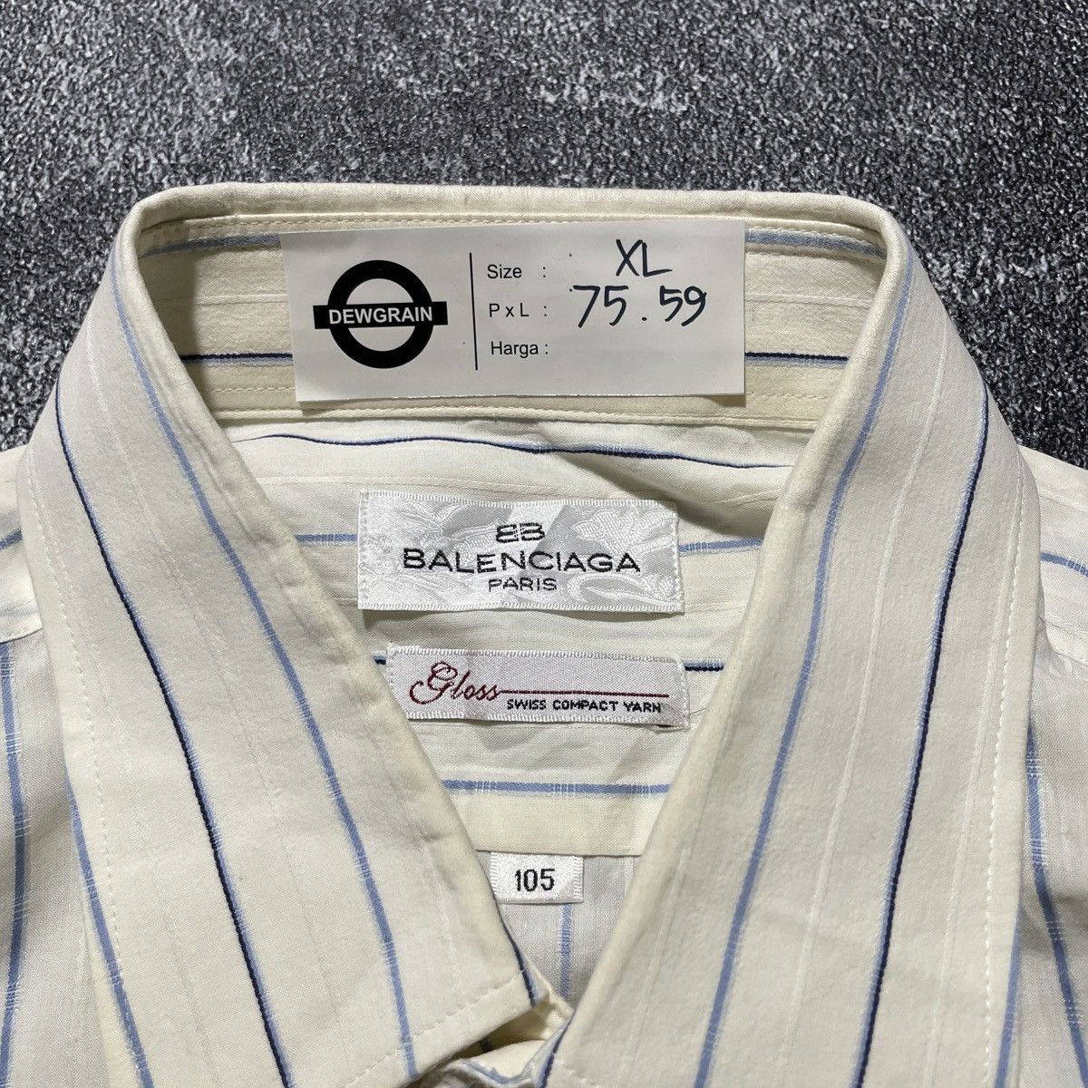 Vintage Vintage Balenciaga Pocket Shirts BB Embroidered Size US XL / EU 56 / 4 - 7 Thumbnail