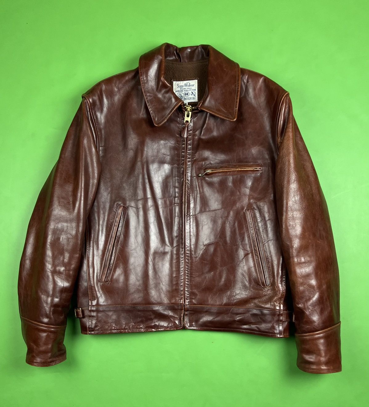 Vintage Sam Walker Leather Bomber Jacket | Grailed