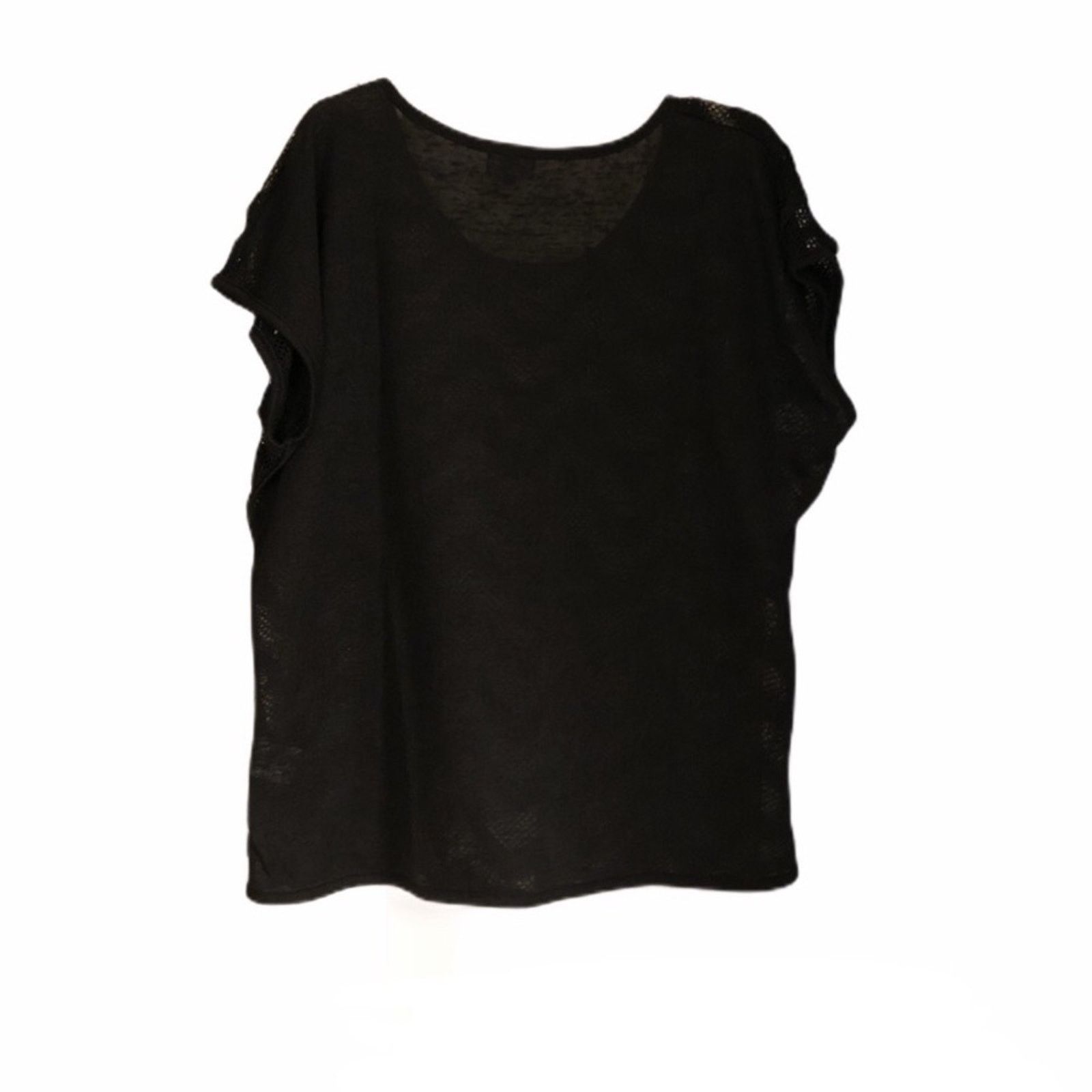 Other 🔴 3 for $15 Coline Black Geo Mesh Overlay Tee Size XL / US 12-14 / IT 48-50 - 3 Thumbnail