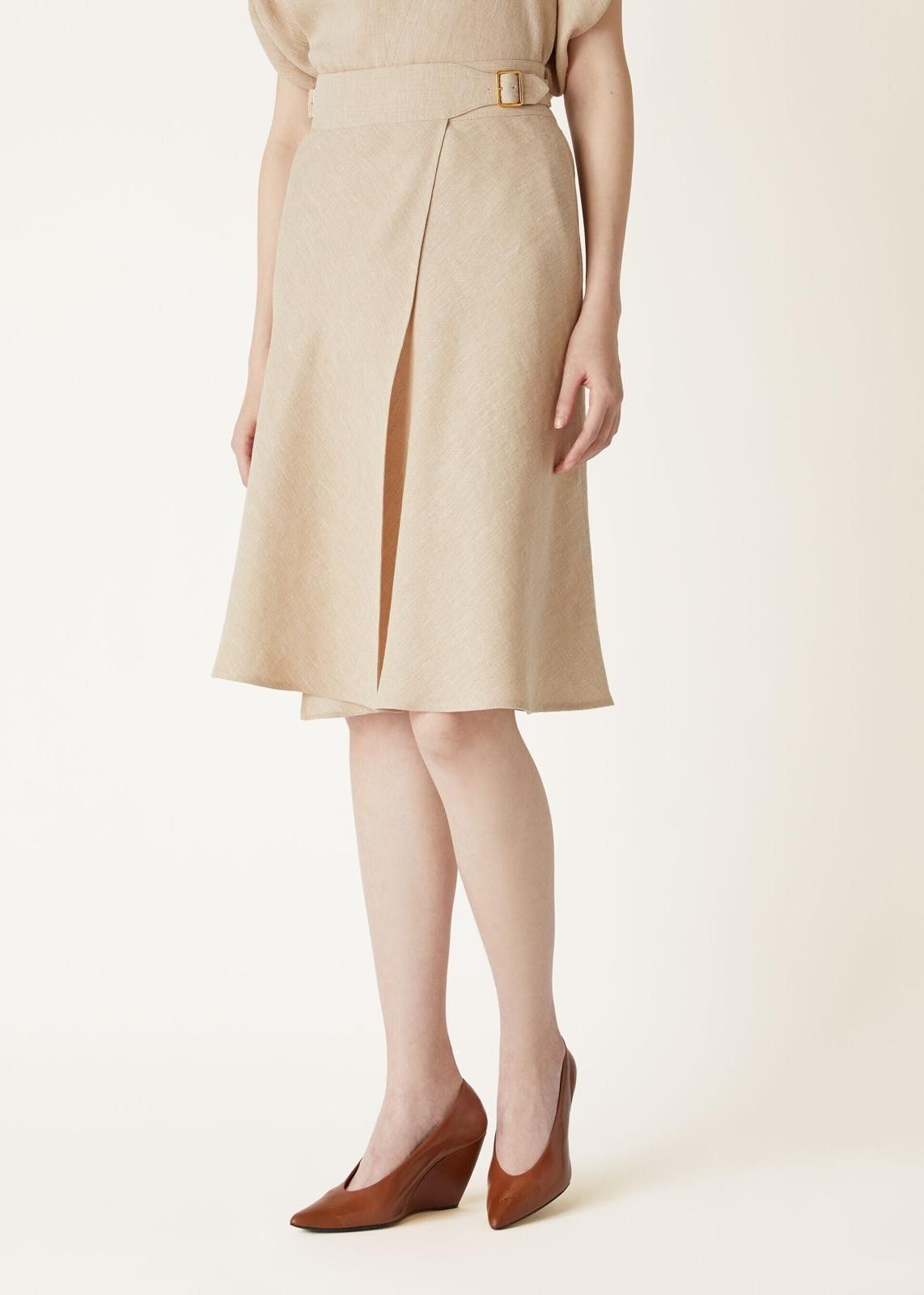 Loro Piana o1srvl11e0825 FAO5974 Irene Midi Skirt in Beige Size 26" / US 2 / IT 38 - 8 Thumbnail