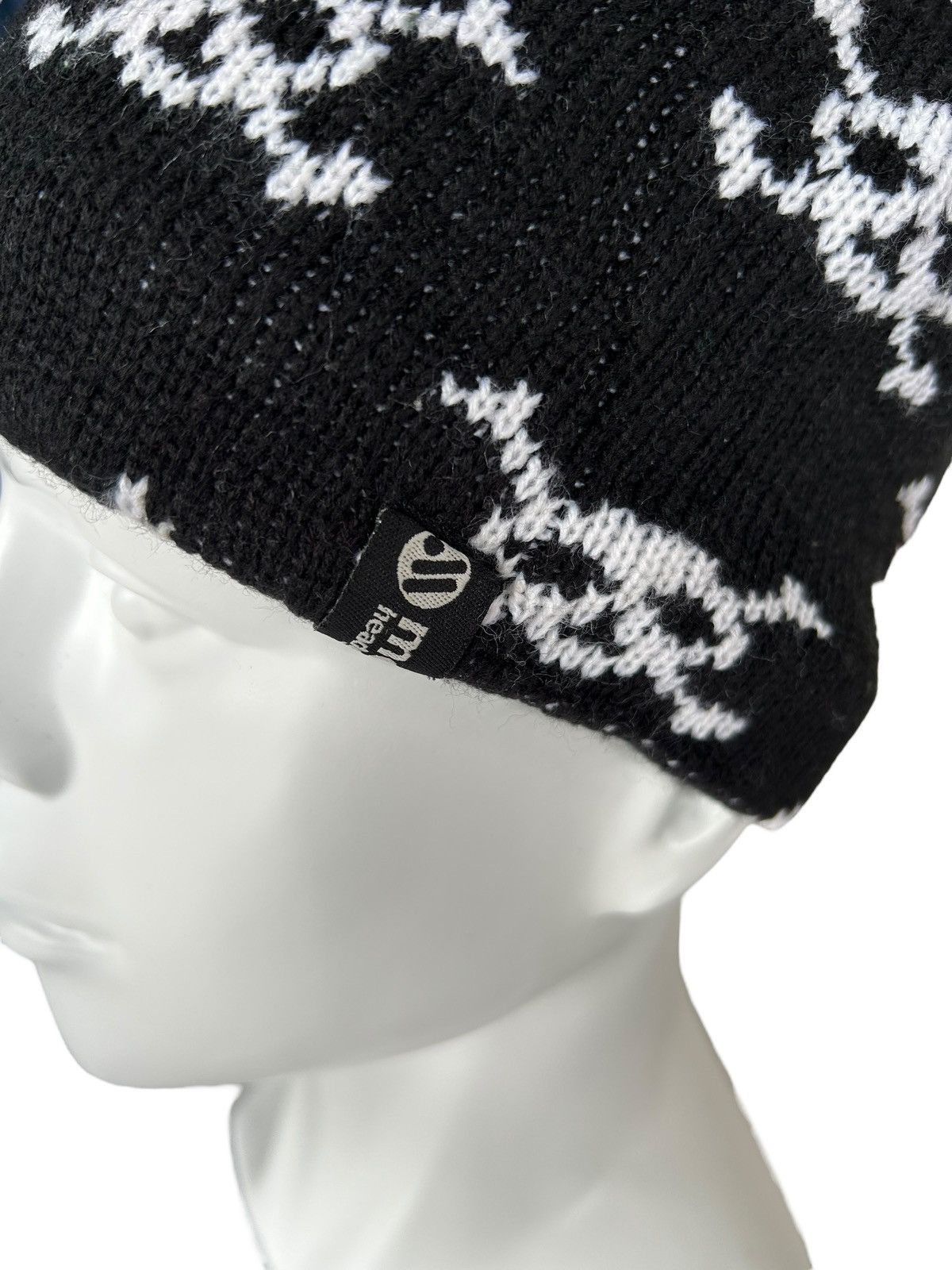 14th Addiction × Le Grande Bleu (L.G.B.) Skull Punk Bondage Overprint Beanie Hats☠️ Size ONE SIZE - 5 Thumbnail