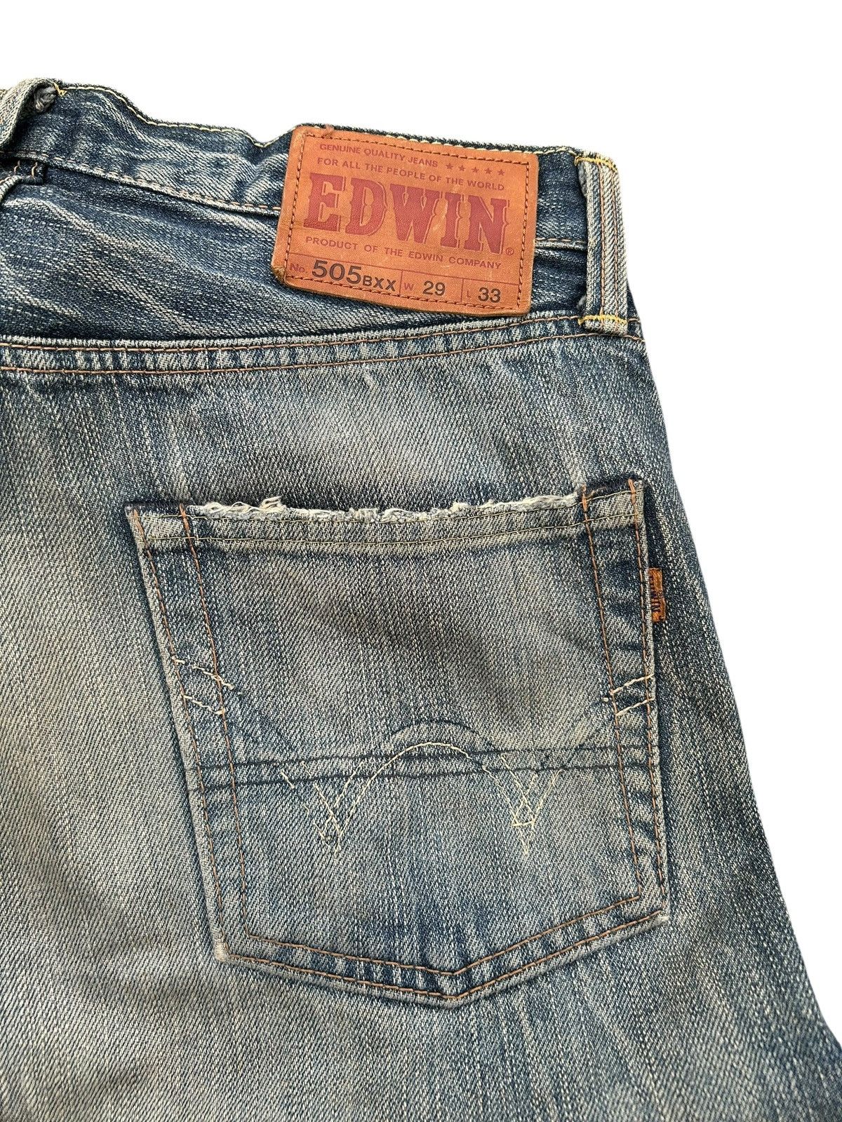 Japanese Brand × Kapital × Vintage Vintage Edwin Selvedge Distressed Denim Jeans Size US 31 - 5 Thumbnail