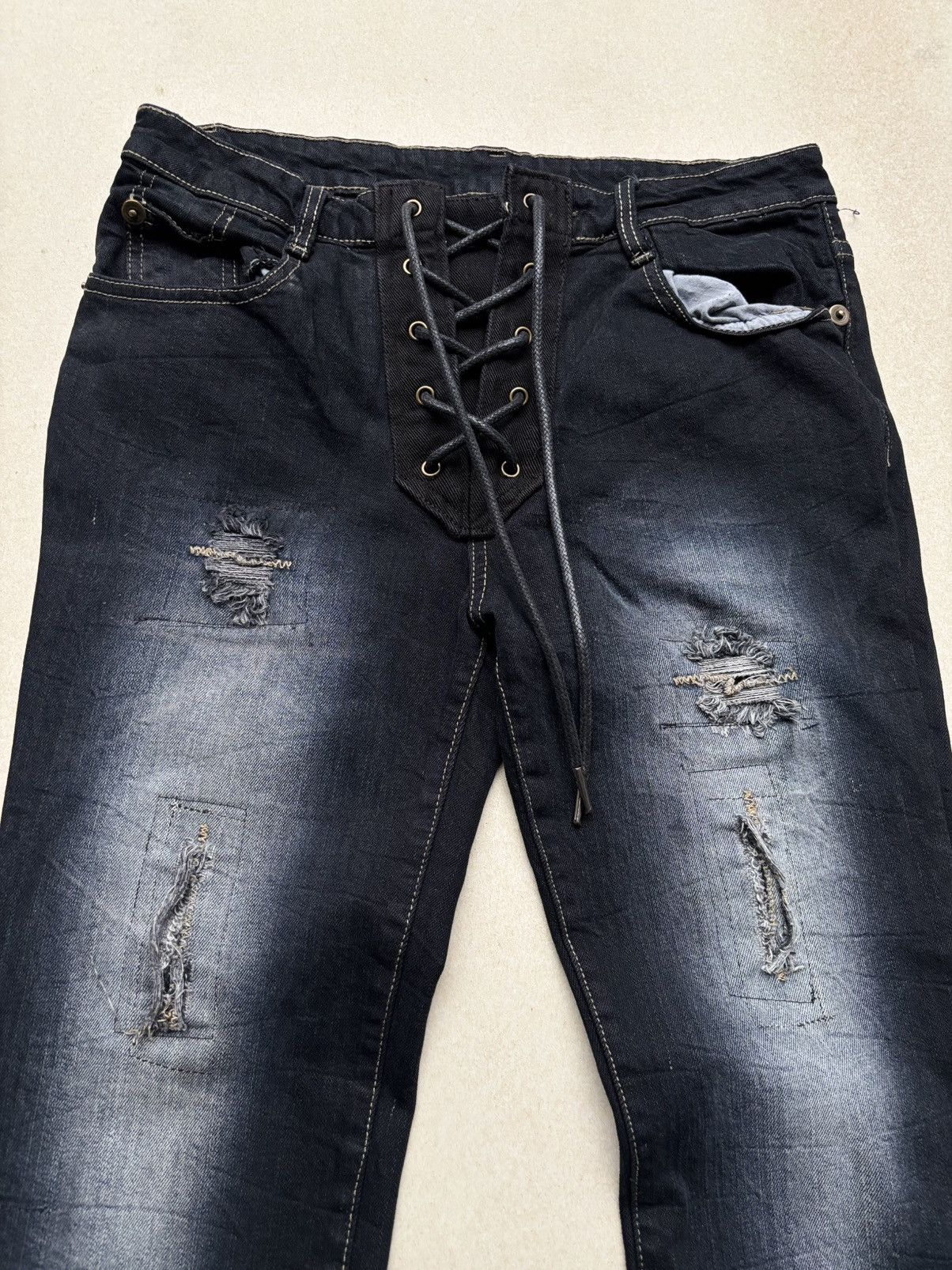 Japanese Brand Trix lace-up flare jeans Size US 26 / EU 42 - 2 Thumbnail