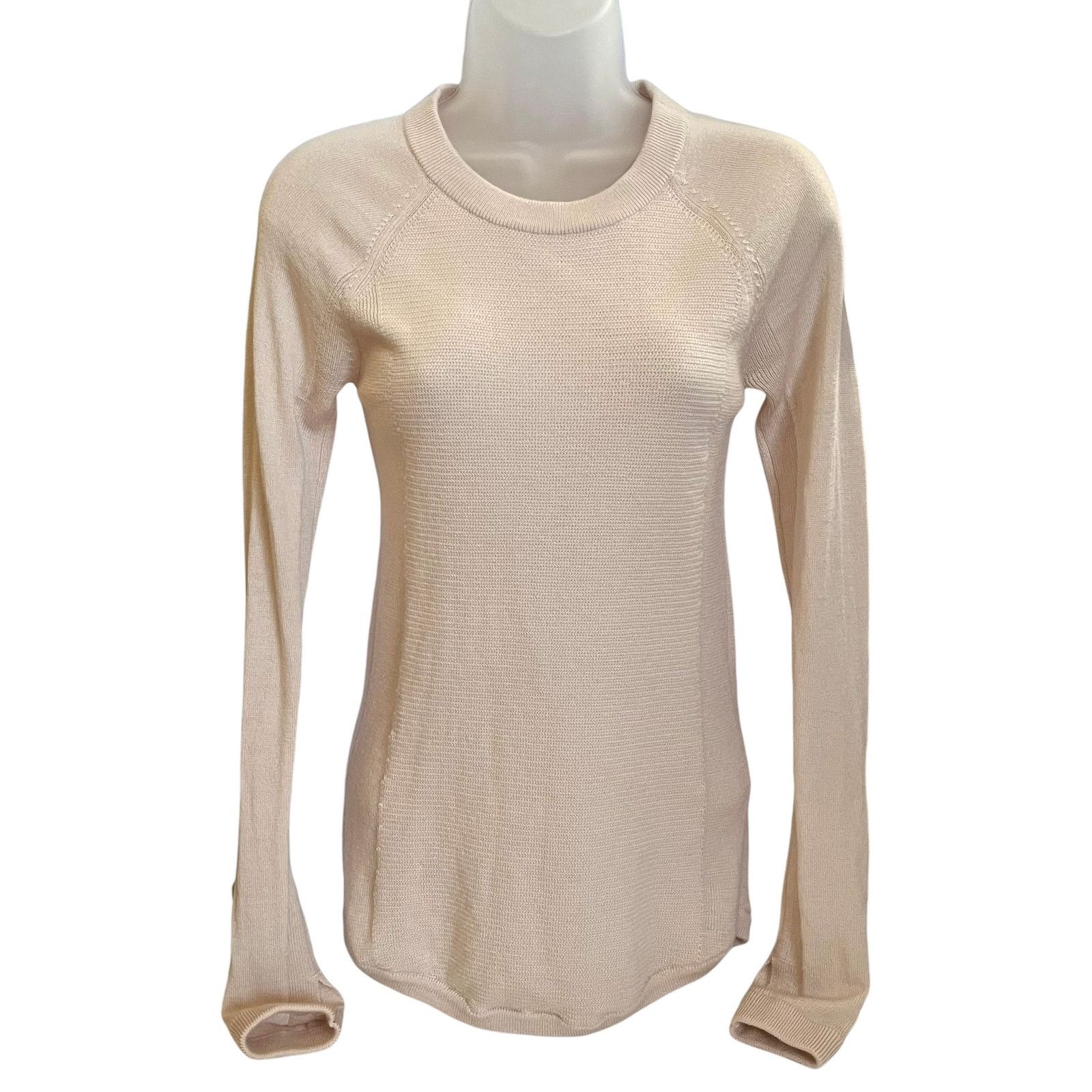 Lululemon Lululemon Sit In Lotus Sweater Cream Pink MerinoWool Sweater Size XS / US 0-2 / IT 36-38 - 2 Thumbnail
