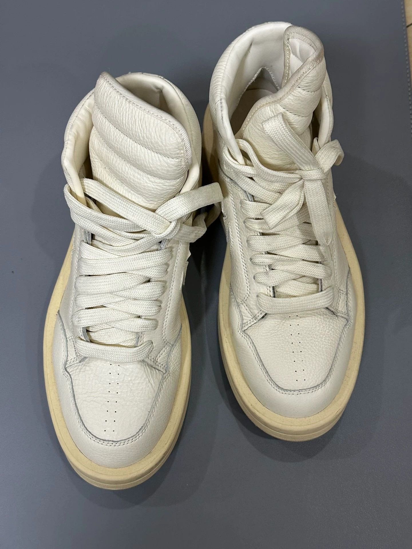 Rick Owens Weapon TurboDrk Ivory White Sneakers