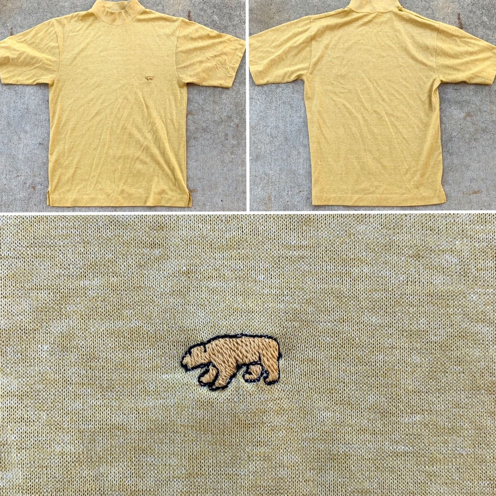 Vintage VINTAGE WPL 5127 High Neck T-Shirt Polar Bear Logo M Men Gold Short Sleeve Rockabilly Polycotton Basic Tee Size US M / EU 48-50 / 2 - 5 Thumbnail