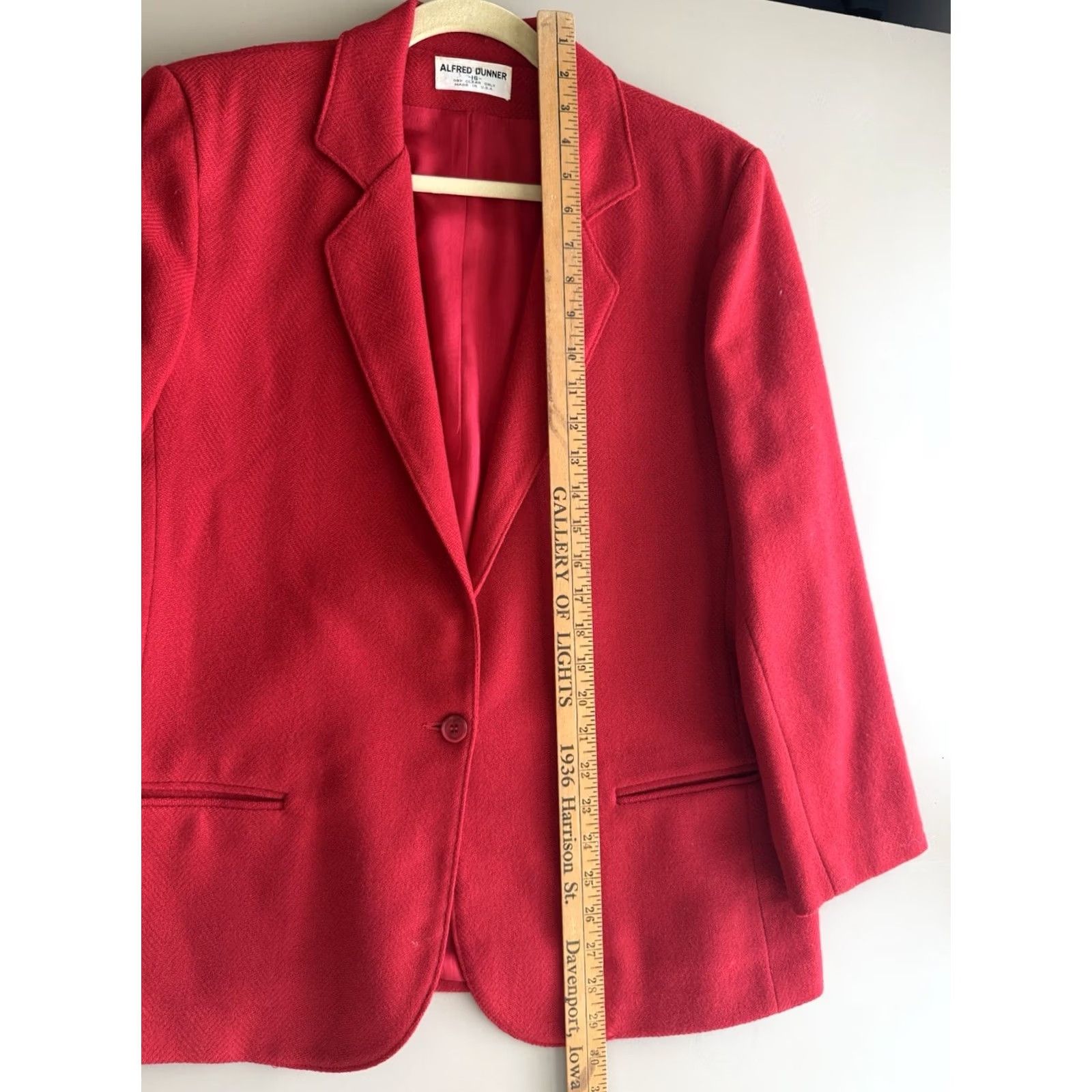 Vintage VINTAGE Alfred Dunner Red Blazer Jacket Size 16 Large Classic Wool 1990s Y2K Women Size XXL / US 16-18 / IT 52-54 - 4 Thumbnail