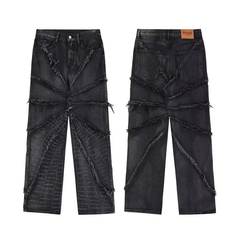 Japanese Brand × Vintage Black American Street Rock Retro High Waist Oversized Jeans Size US 27 - 6 Thumbnail