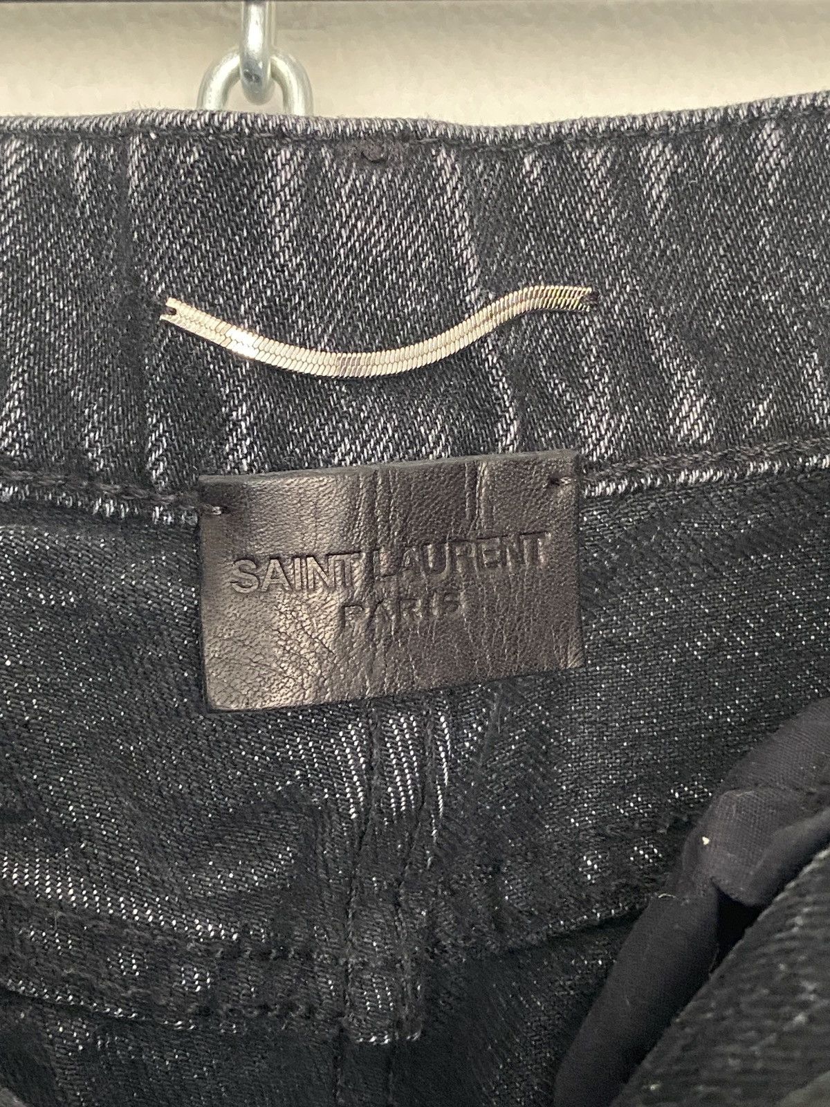 Saint Laurent Paris NWT D02 knee slit trash black acid wash pair #1 Size US 30 / EU 46 - 6 Thumbnail