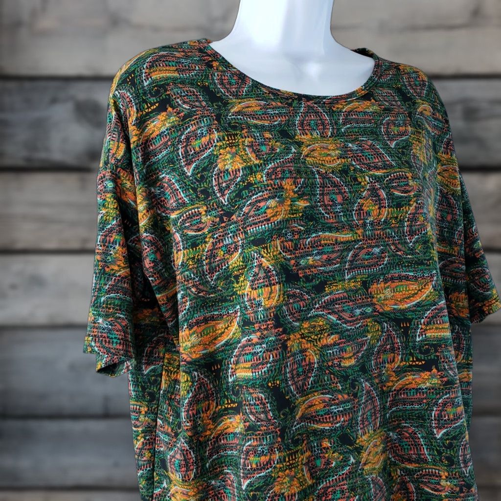 Vintage VINTAGE LuLaRoe Womens Irma Top Sz 2XS Green Orange Floral Short Sleeve Size XXS / US 00 / IT 34 - 1 Thumbnail