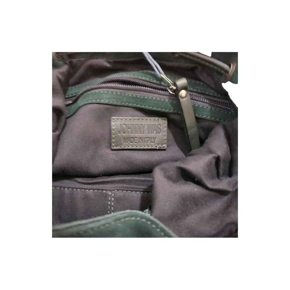 Designer Johnny Was Los Angeles NWT Green Suede Drawstring Bag Size ONE SIZE - 7 Thumbnail