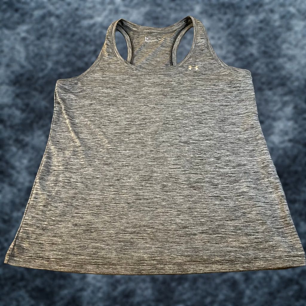 Under Armour Under Armour HeatGear Tank Womens Large Gray Space Dye Racerback Loose Fit Size L / US 10 / IT 46 - 1 Thumbnail