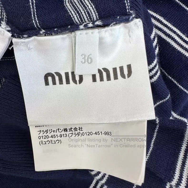Miu Miu Miu Miu 36 Blue and white striped lapel long sleeve knit to Size S / US 4 / IT 40 - 6 Thumbnail