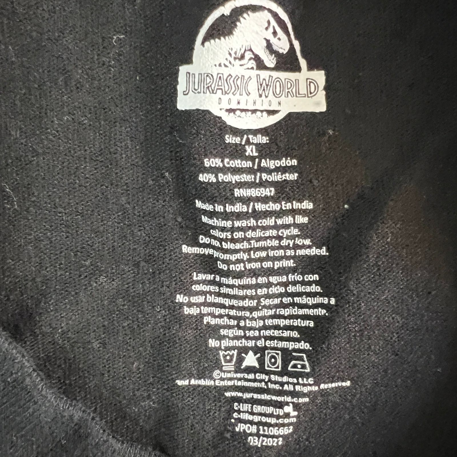 & Other Stories Jurassic Park Logo Tee XL Black – Movie Graphic Streetwear Size US XL / EU 56 / 4 - 5 Thumbnail