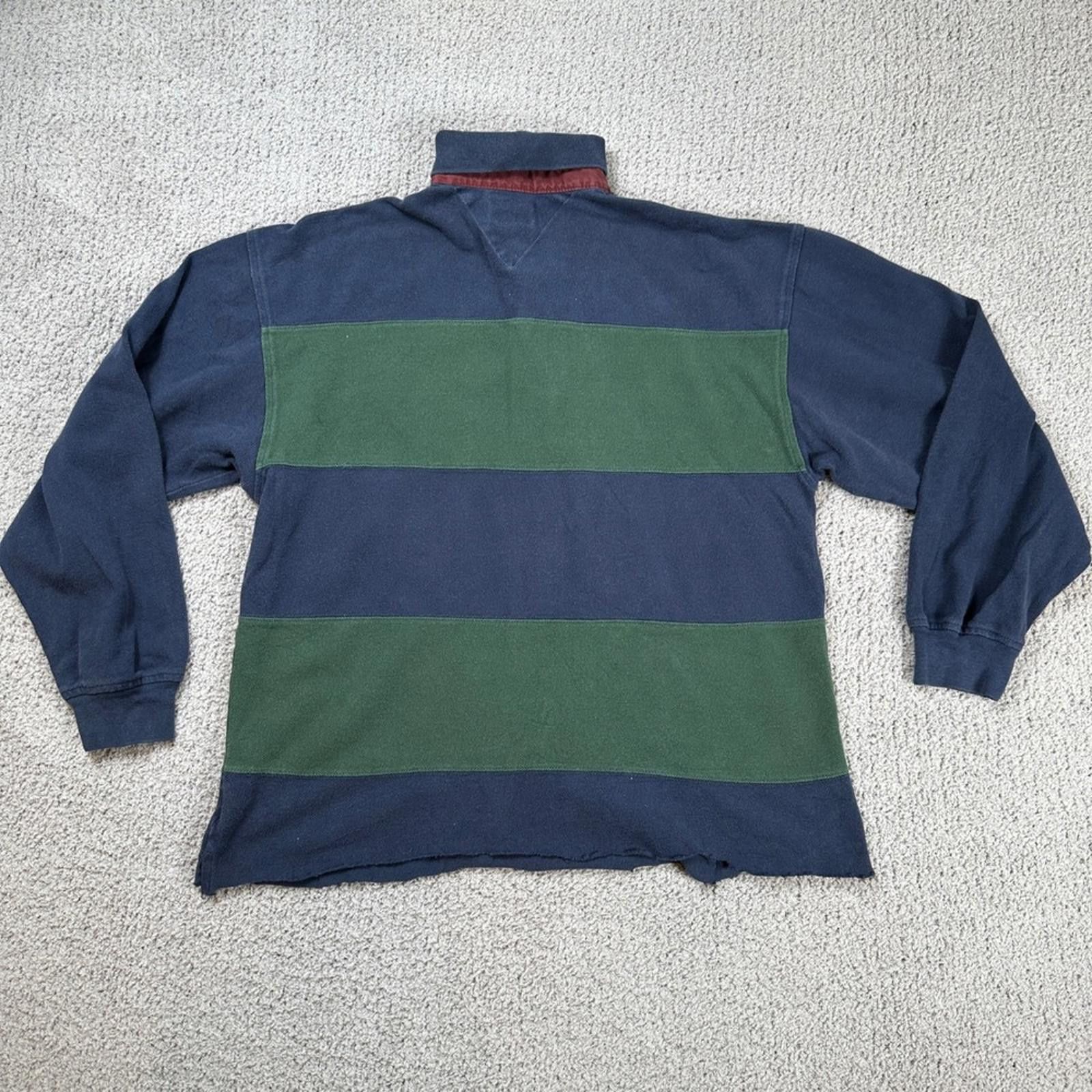 Tommy Hilfiger Vintage Tommy Hilfiger Rugby Shirt Men's Long Sleeve Striped Size US M / EU 48-50 / 2 - 2 Thumbnail
