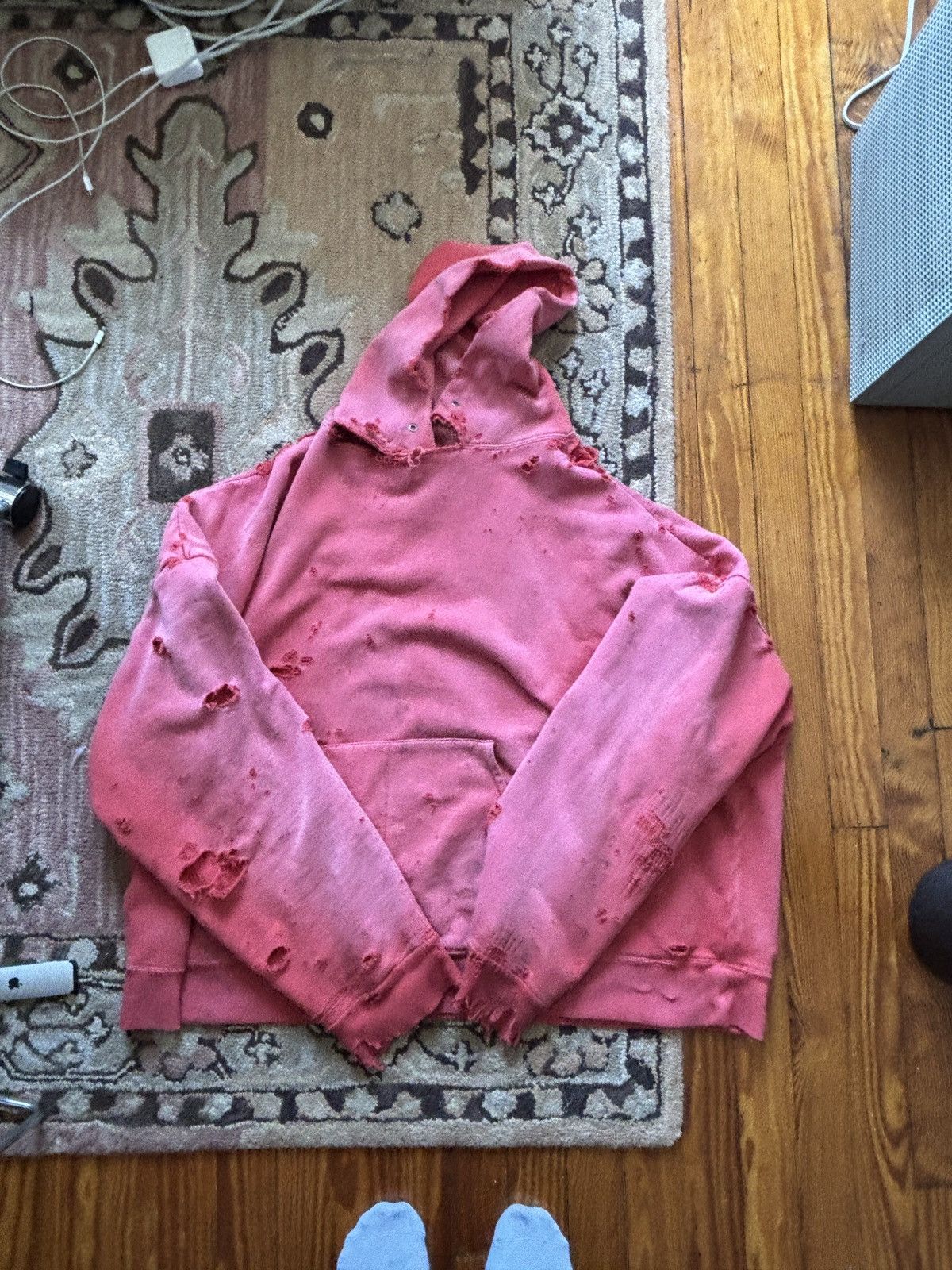 Readymade Distressed Thermal Line Hoodie