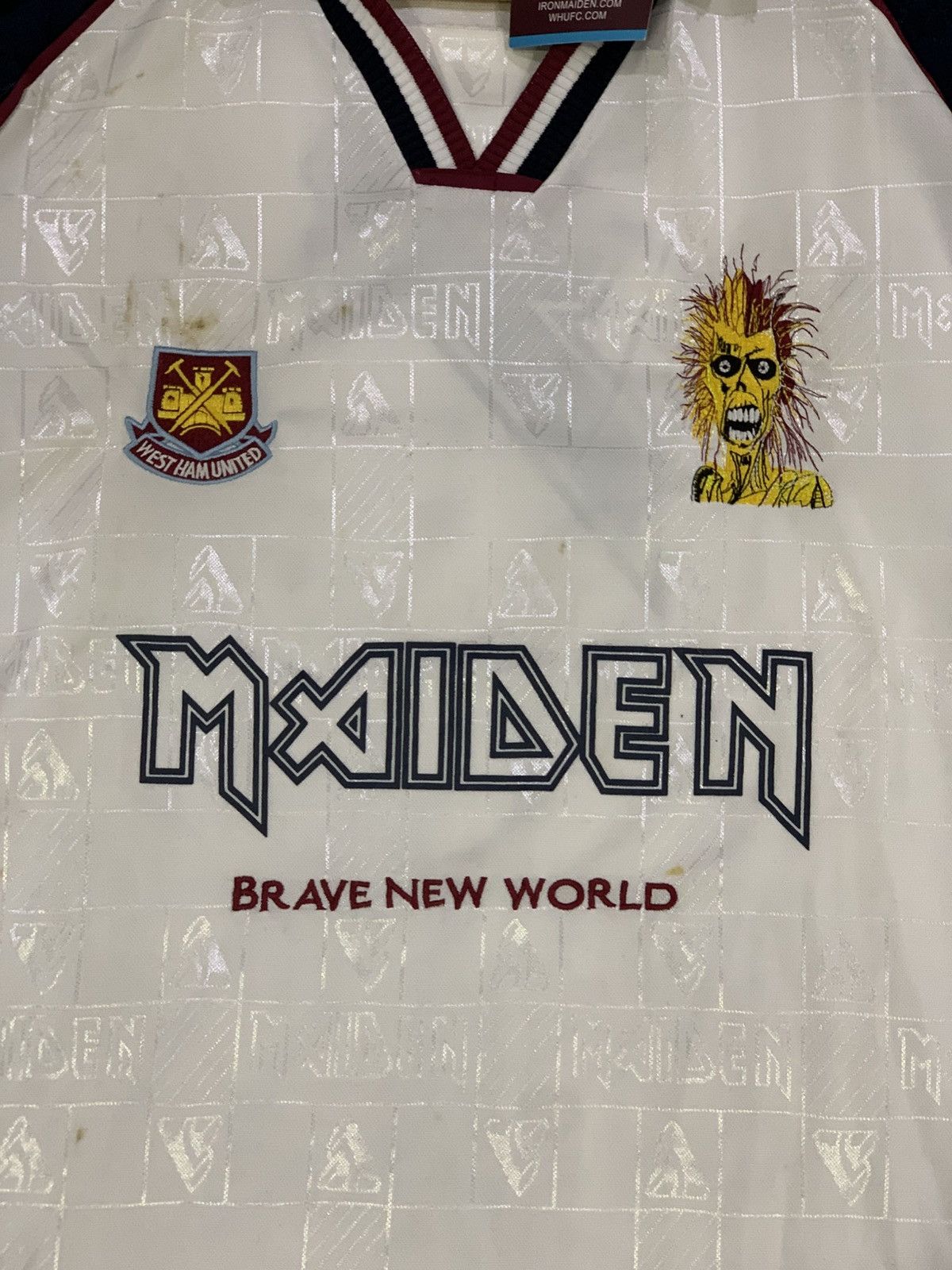 Iron Maiden Vintage IronMaiden West Ham United Jersey Deadstock With Tag Size US XL / EU 56 / 4 - 3 Thumbnail