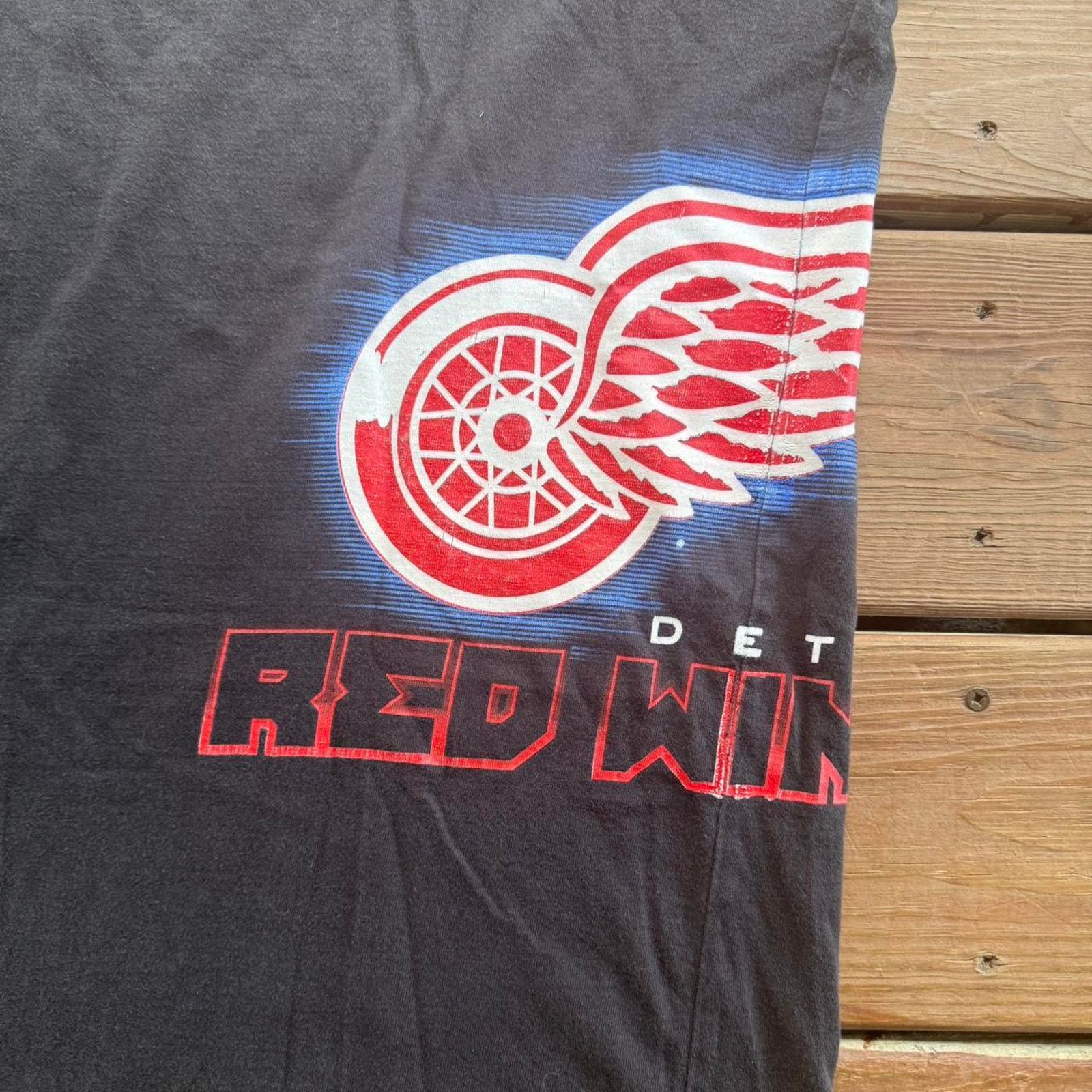 NHL × Pro Edge × Vintage Vintage Detroit Red Wings NHL Hockey wrap around Tee Size US XL / EU 56 / 4 - 2 Thumbnail