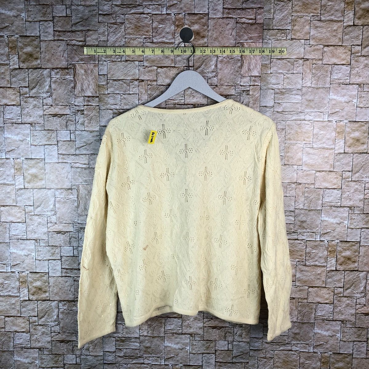 Homespun Knitwear × Japanese Brand Leilion Brown Cardigan vintage crochet Knitwear #A1202 Size M / US 6-8 / IT 42-44 - 13 Thumbnail