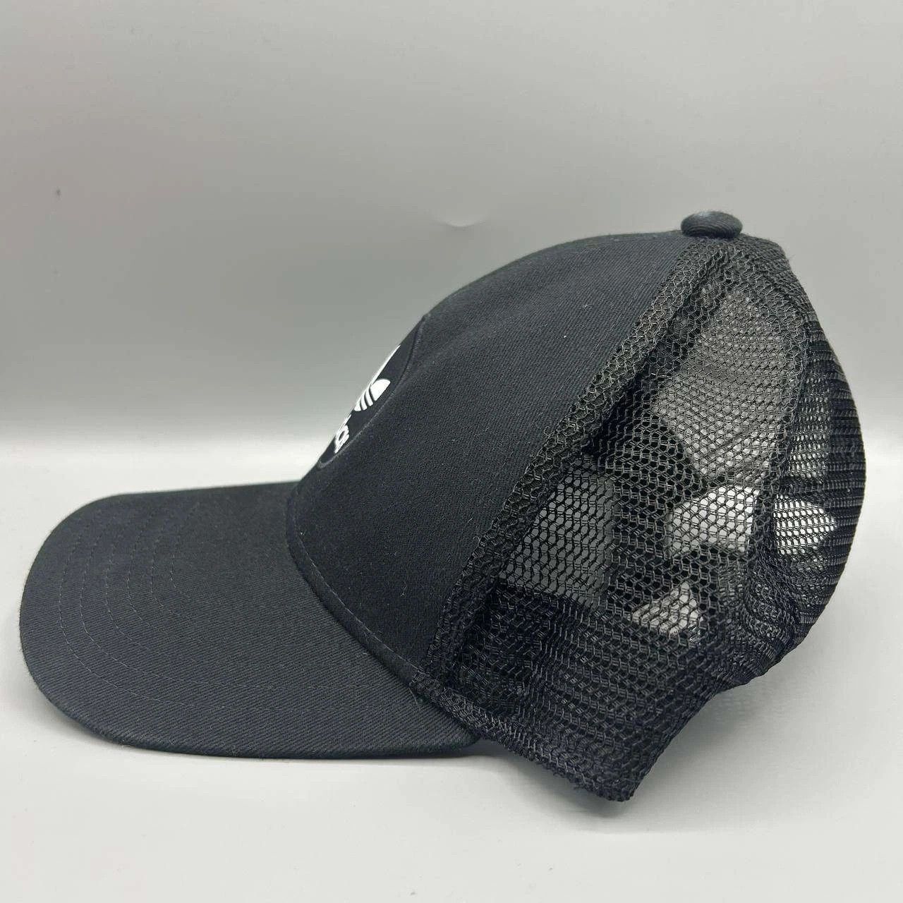 Adidas Adidas Logo Trucker Hat Men Black Snap Back Cap Size ONE SIZE - 3 Thumbnail