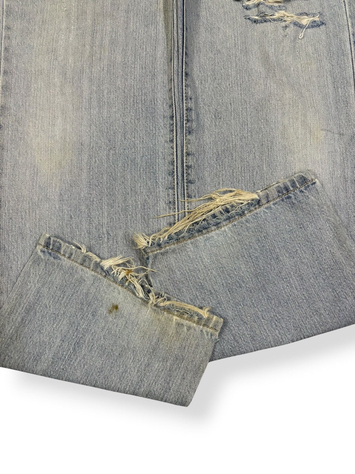 Japanese Brand Vintage Japanese Brand Light Blue Wash Distressed Jeans Size US 34 / EU 50 - 8 Thumbnail