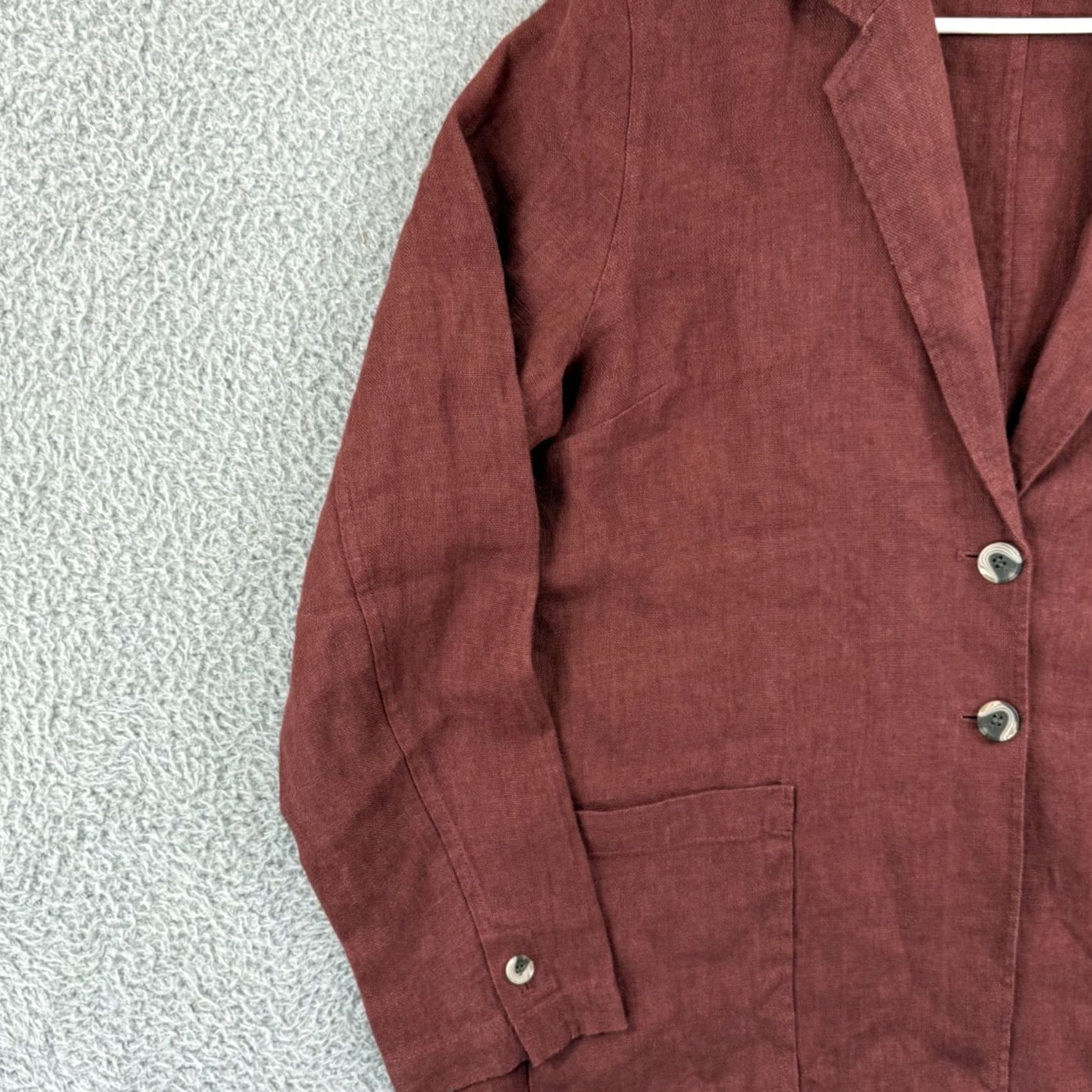 Coldwater Creek VINTAGE? Coldwater Creek Shirt Womens Large Red Linen Oversized Loose Blazer Top 3/4 Boho Size L / US 10 / IT 46 - 4 Thumbnail
