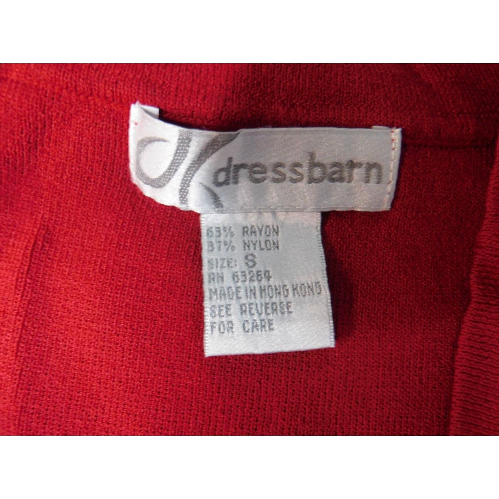 Vintage Dressbarn Blouse Shirt Womens Small Red Pullover Stretch Casual Sleeve Collared Nylon Rayon Breathable Regular Classic Ruffle Size S / US 4 / IT 40 - 5 Thumbnail