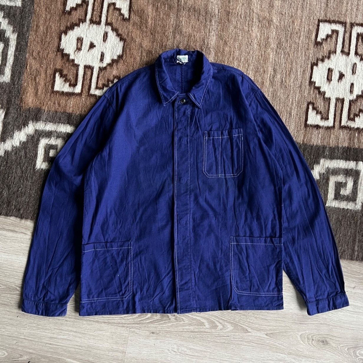 Vintage Vintage French Workwear Chore Utility Jacket 9734AC Size US L / EU 52-54 / 3 - 1 Thumbnail
