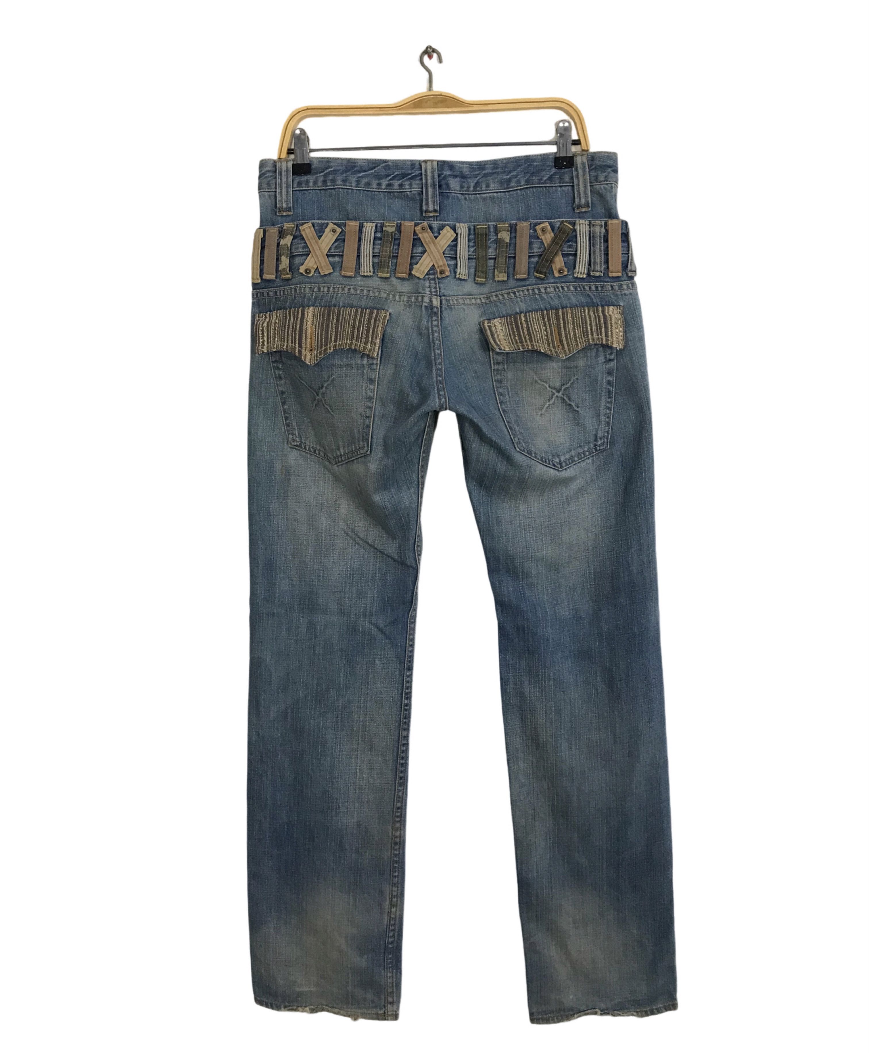 Japanese Brand Vintage Dominate Double Waist Indigo Denim Jeans Size US 32 / EU 48 - 2 Thumbnail