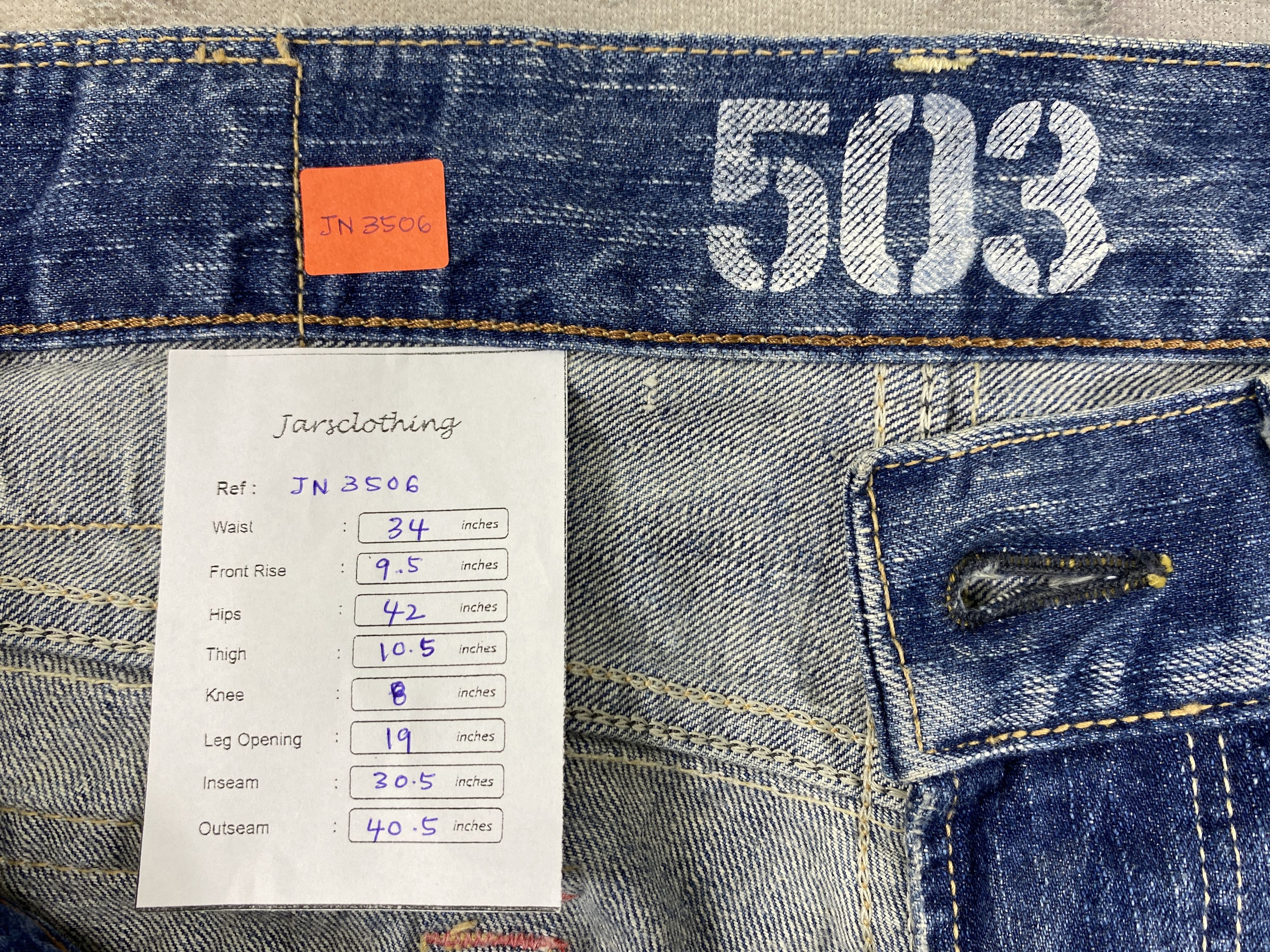 Edwin Mud Wash Vintage Edwin 503 Flare Denim 34x30.5-JN3506 Size US 34 / EU 50 - 8 Thumbnail