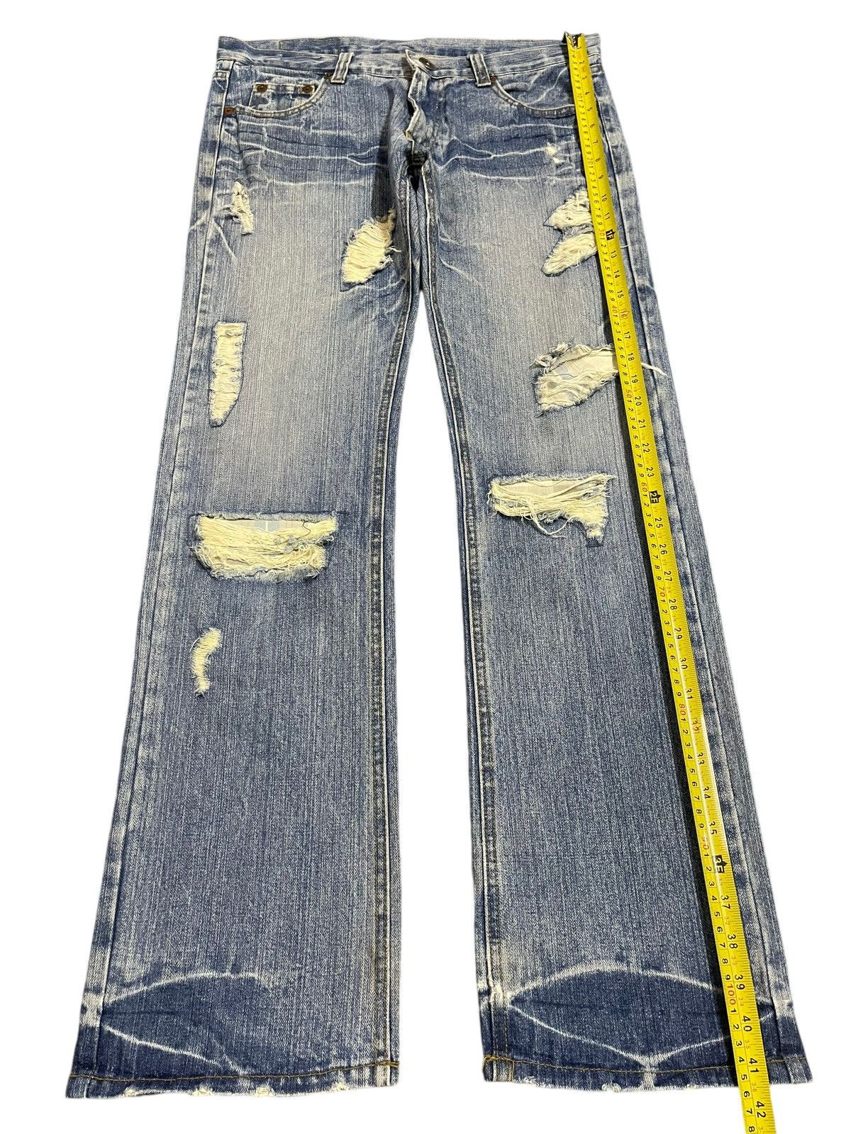 Kapital Vintage Japanese Brand Blue Faded Wash Distress Loose Jeans Size US 34 / EU 50 - 12 Thumbnail