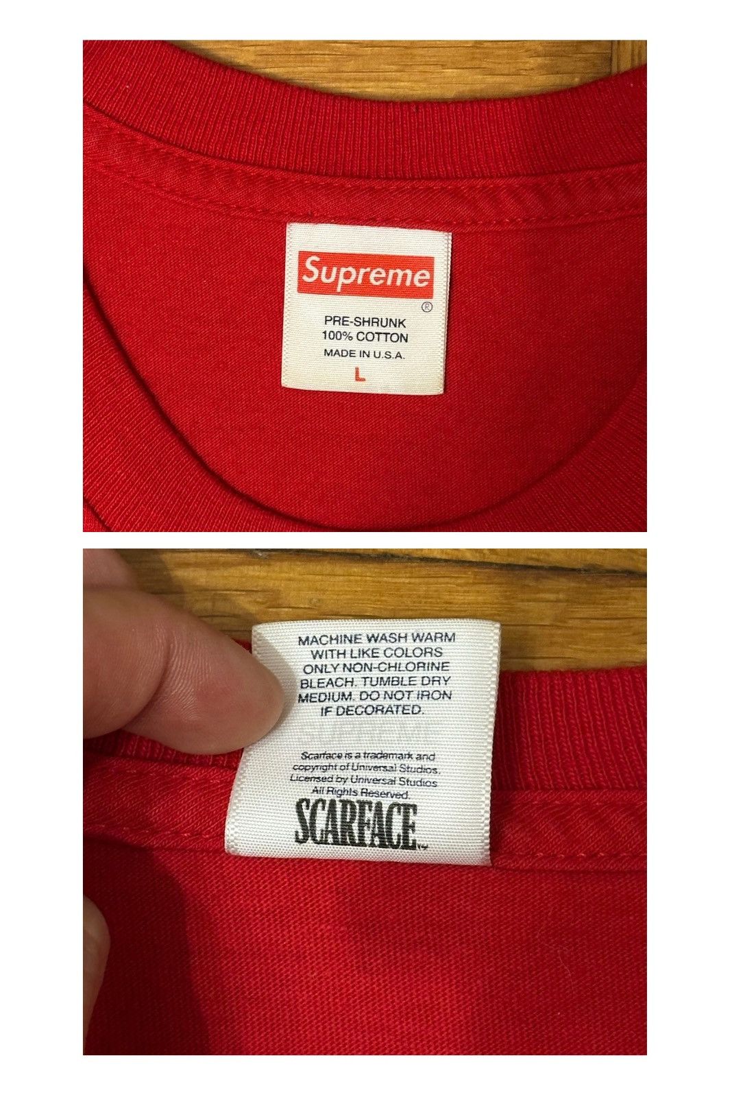 Supreme Supreme Scarface Split Tee Red Size US L / EU 52-54 / 3 - 6 Thumbnail