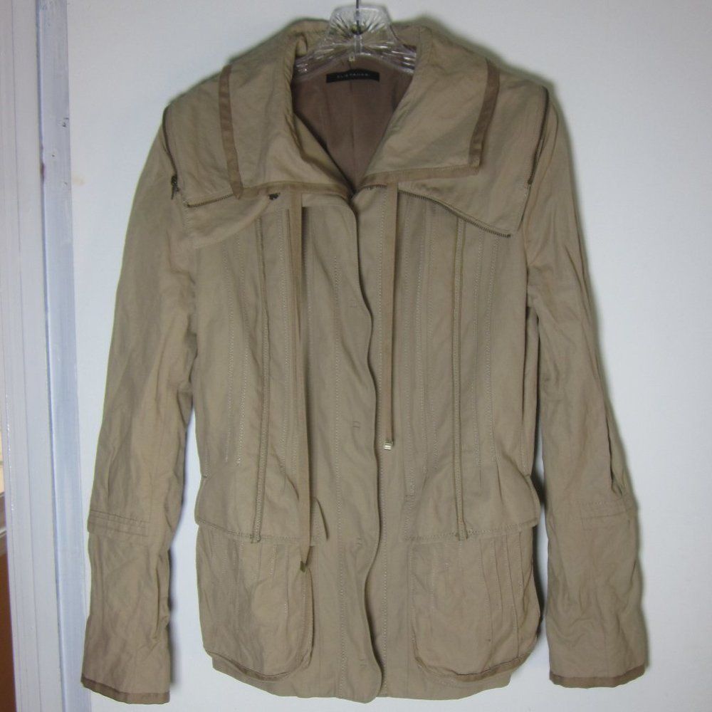 Elie Tahari Elie Tahari Womens Size M Khaki Zip Front Trench Style Stowa Size M / US 6-8 / IT 42-44 - 13 Thumbnail