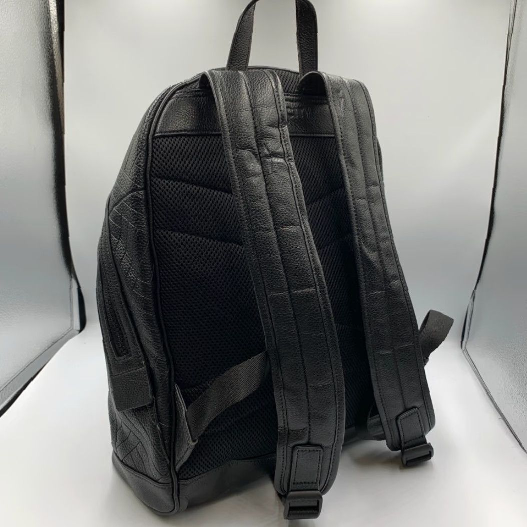 Vintage Metrocity Women Backpack Leather Black Textured Herringbone Adjustable Strap Bag Modern Womens Size ONE SIZE - 6 Thumbnail