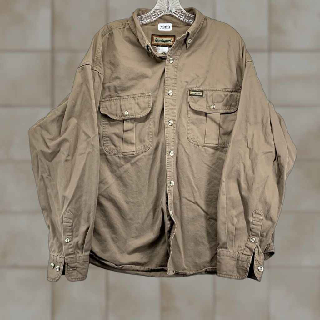 Vintage VINTAGE Remington Men’s Work Shirt 2XL Cotton Canvas Long Sleeve Button-Down Hunting Outdoor Casual Size US XXL / EU 58 / 5 - 1 Thumbnail