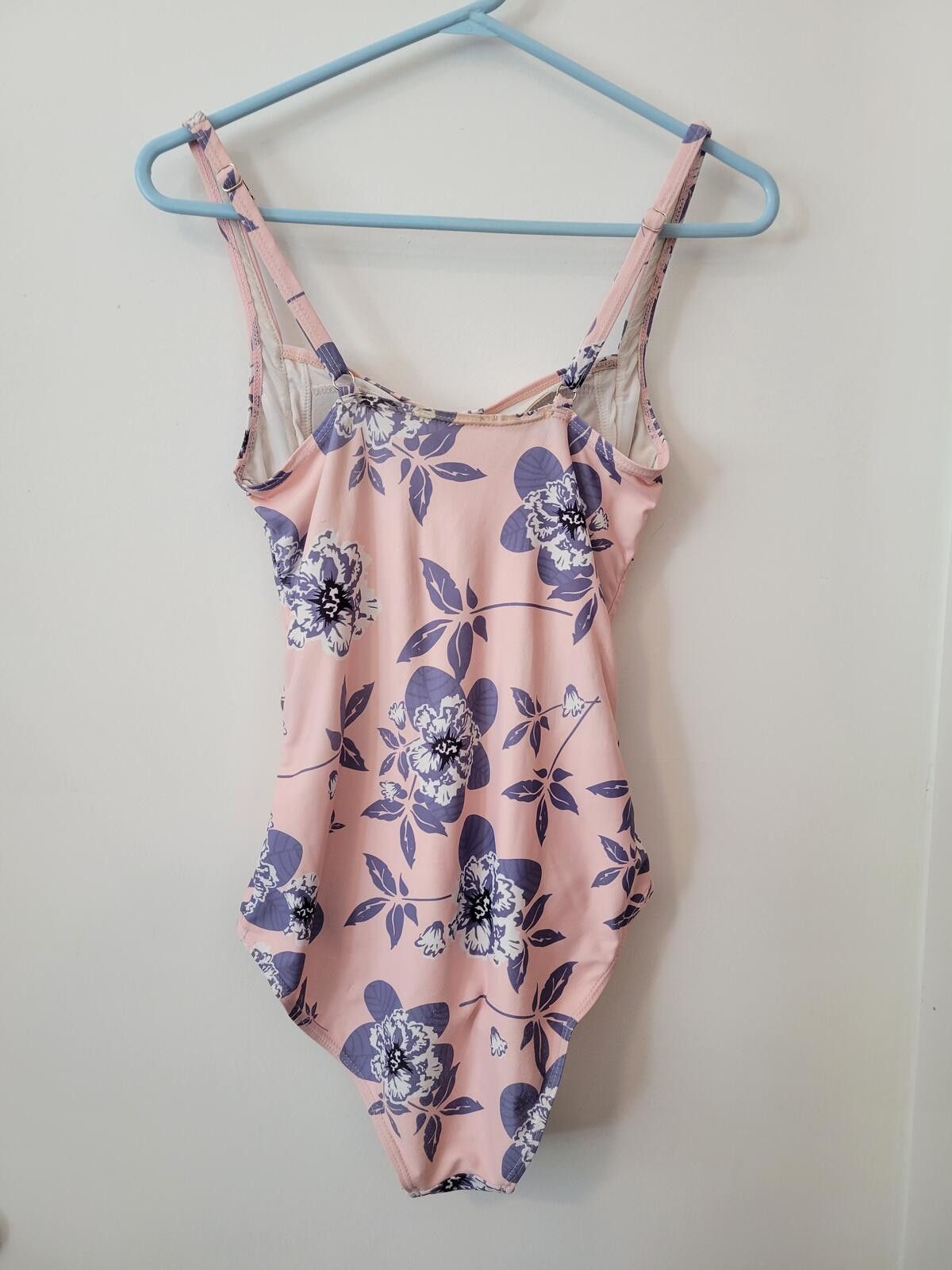 Other Pink Floral Adjustable Strap One-Piece Swimsuit Size ONE SIZE - 2 Thumbnail