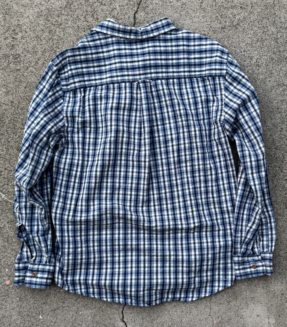 St. Johns Bay Blue and white flannel button-up shirt Size US M / EU 48-50 / 2 - 3 Thumbnail