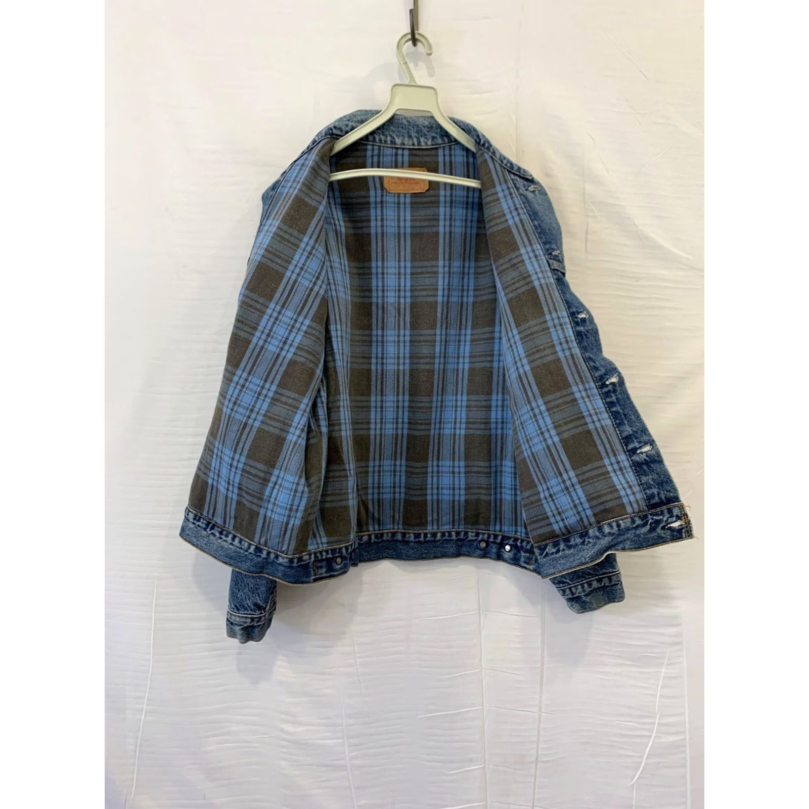 Levi's VINTAGE Levi’s Trucker Jacket Denim 70417 90s Flannel Lined Made in USA Blue M Mens Jacket Size US M / EU 48-50 / 2 - 4 Thumbnail