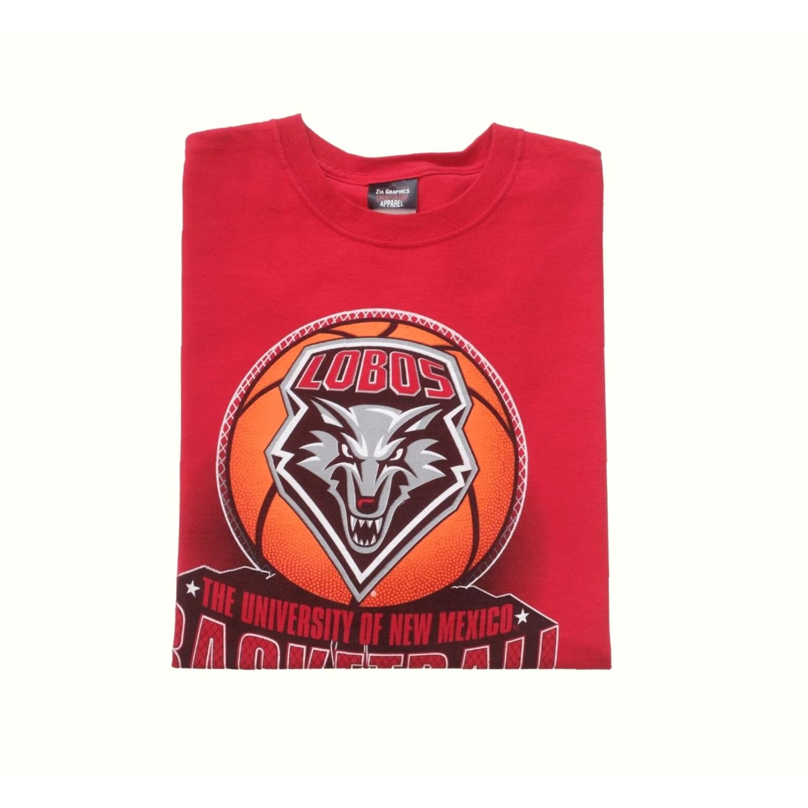 NCAA VINTAGE NCAA UNM LOBOS NEW MEXICO BASKETBALL 90s Zia Graphics RED T SHIRT MEN 2XL Size US XXL / EU 58 / 5 - 2 Thumbnail