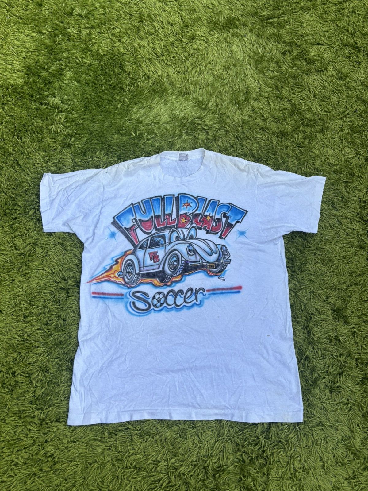 Vintage Vintage Full Blast Soccer Airbrush Tee – BVD Tag XL Size US XL / EU 56 / 4 - 1 Thumbnail
