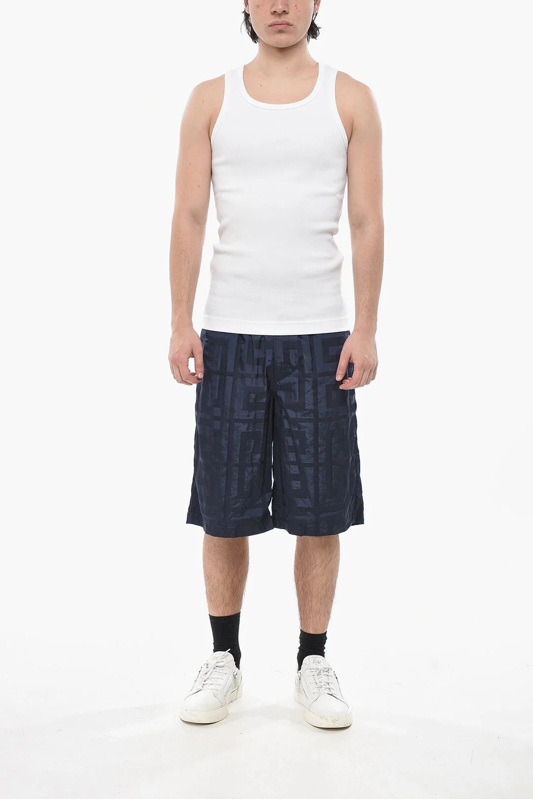 Givenchy og1mm0326 Ribbed Stretch Cotton Tank Top in White Size US S / EU 44-46 / 1 - 4 Thumbnail